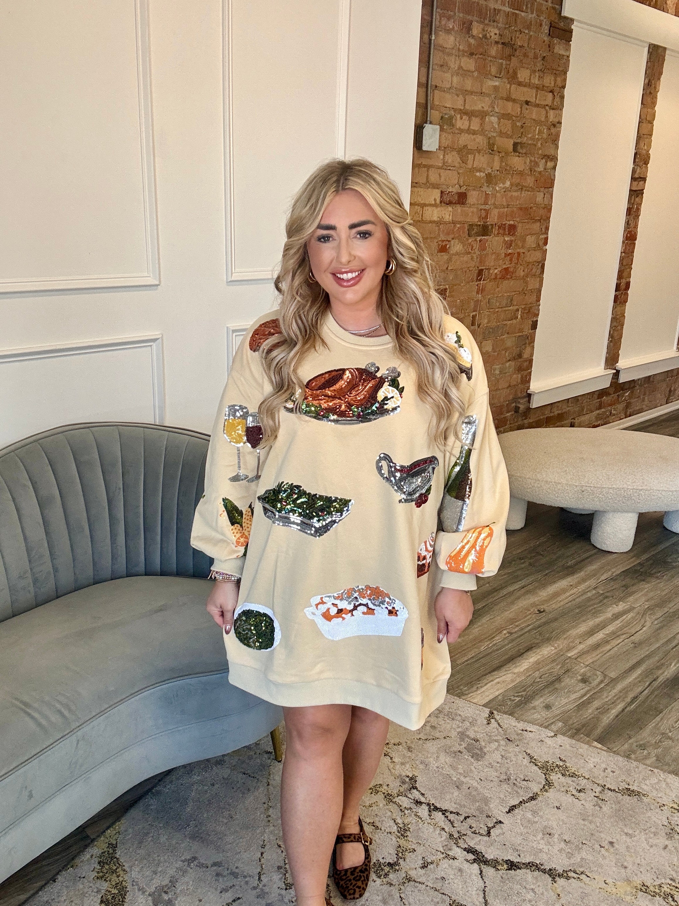 Queen of Turkey Sweatshirt Dress