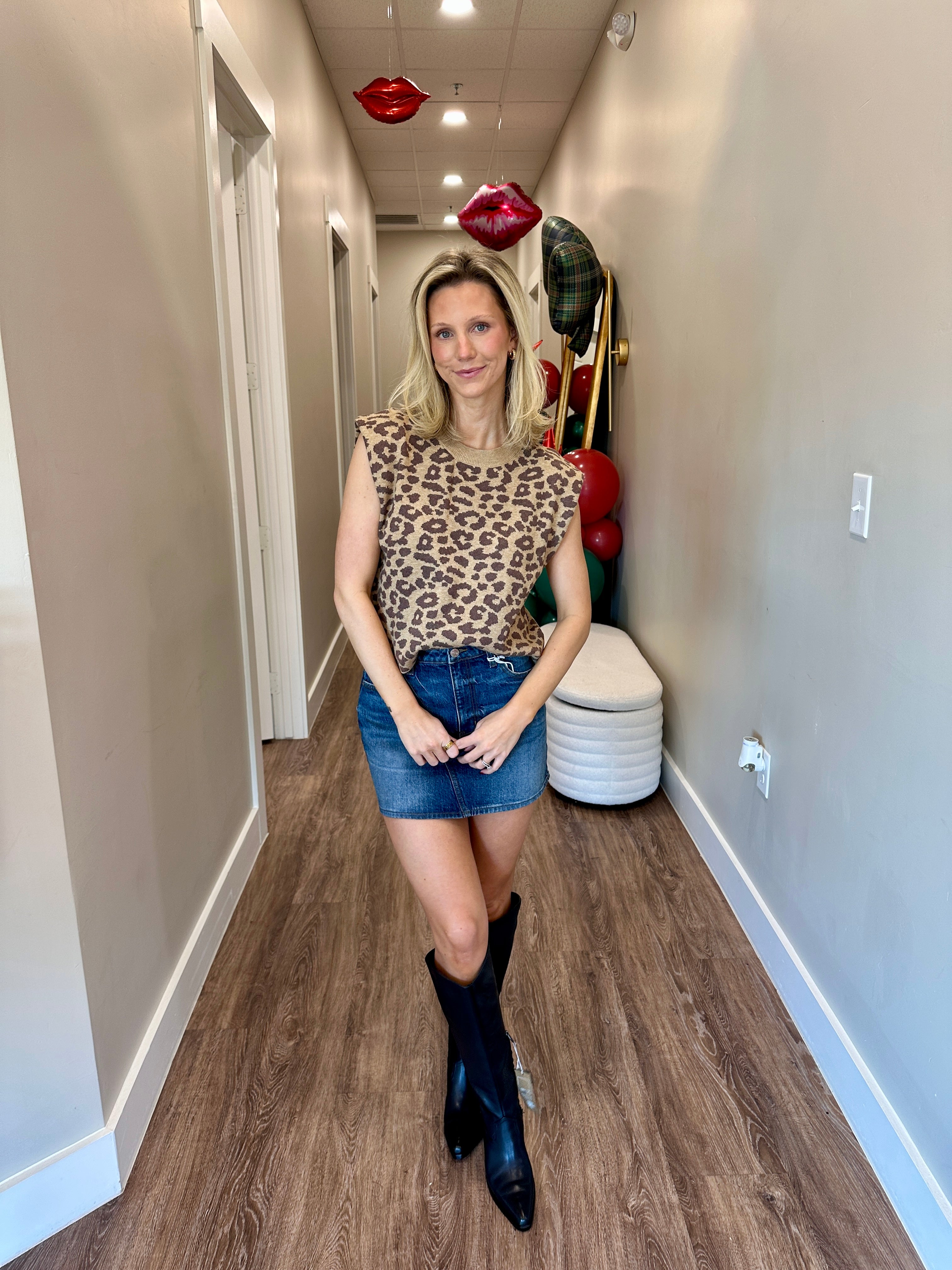 Leia Leopard Sleeveless Sweater