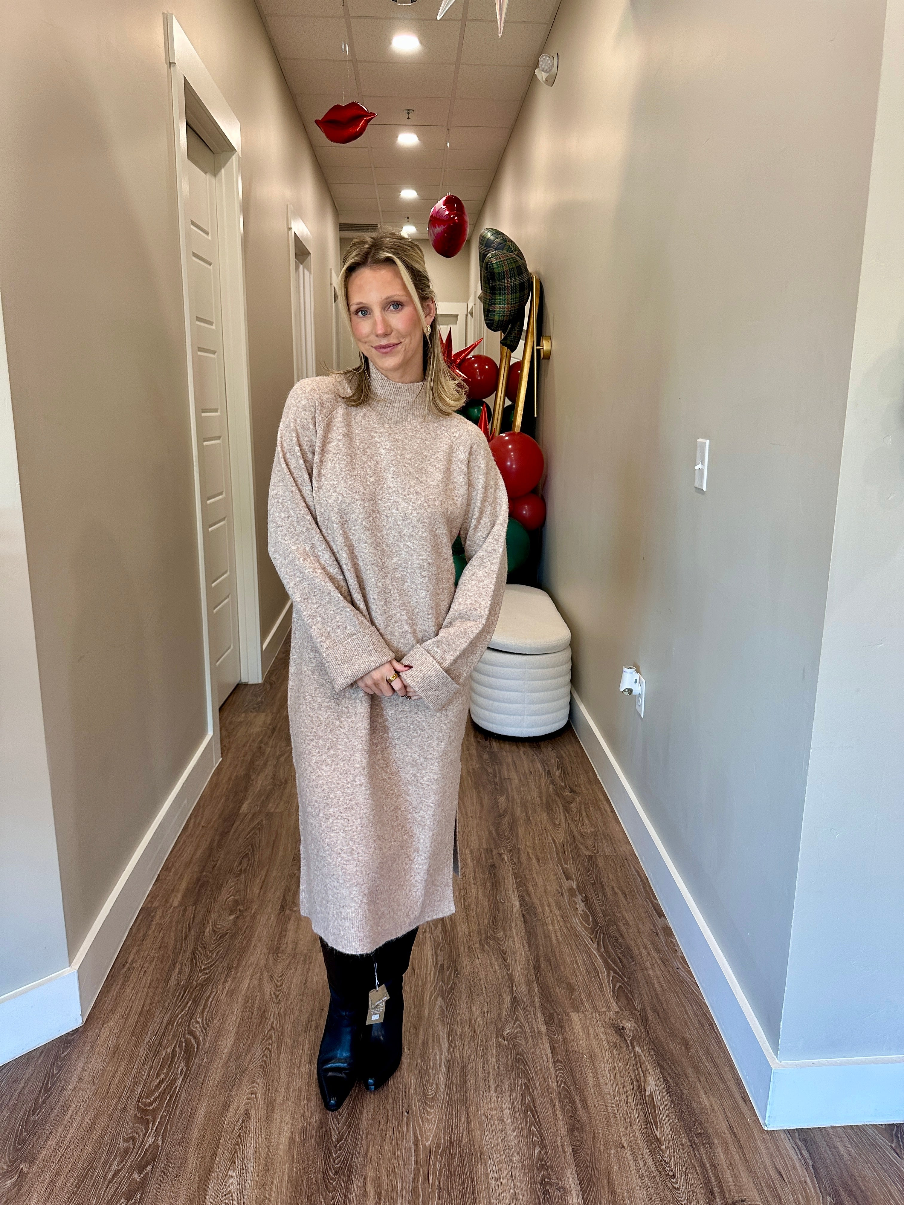 Hadley Turtleneck Knit Midi Dress