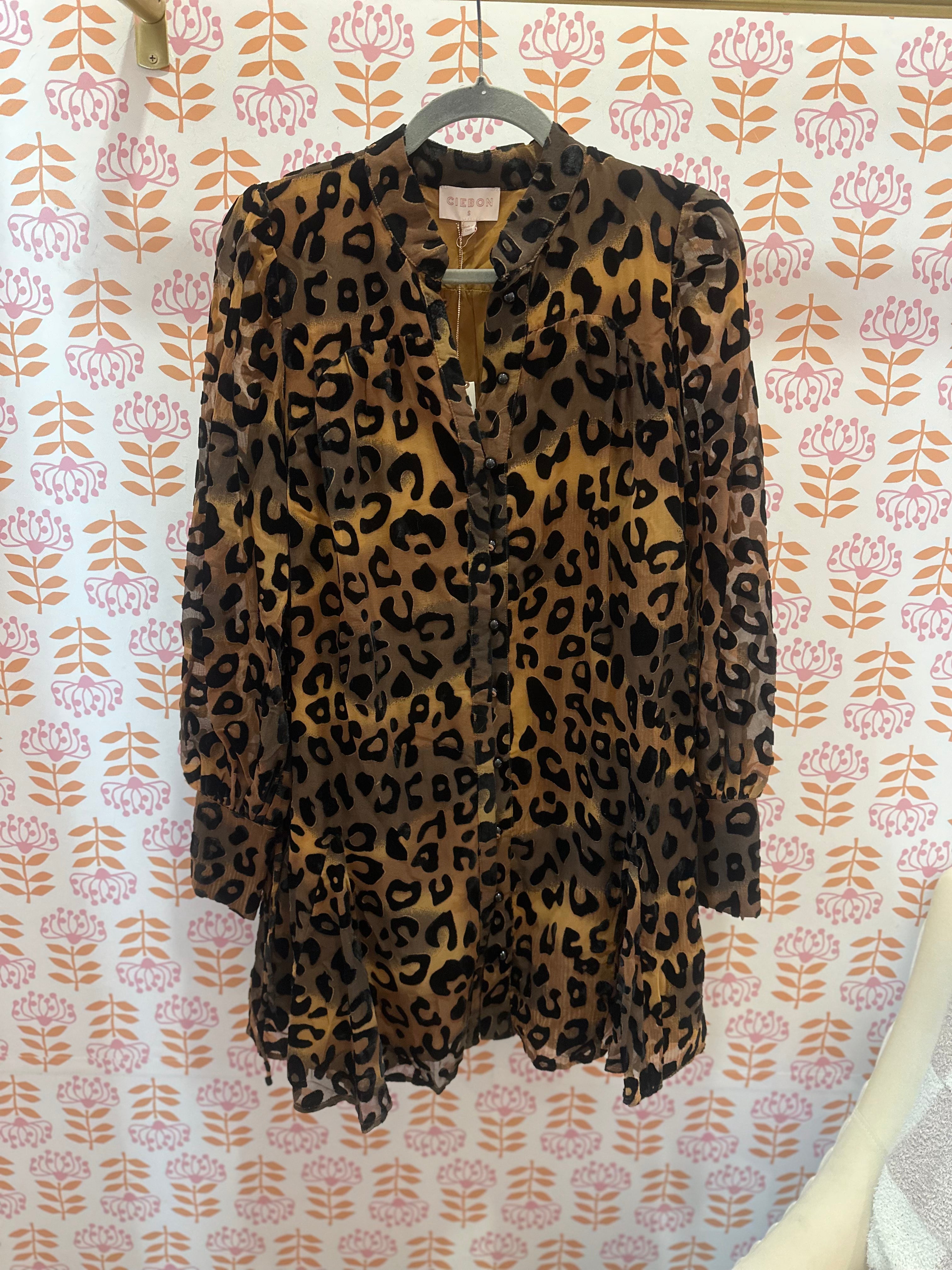 Animal Burnout Mini Dress