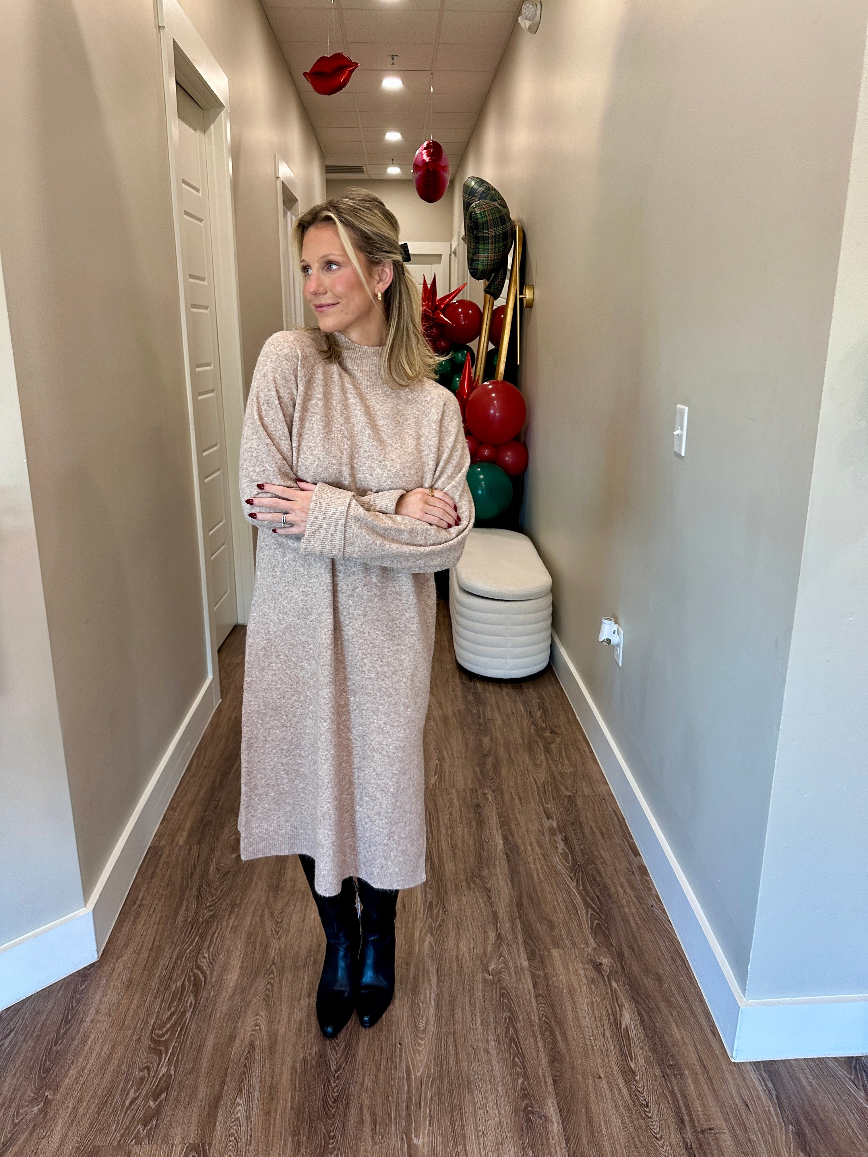 Hadley Turtleneck Knit Midi Dress