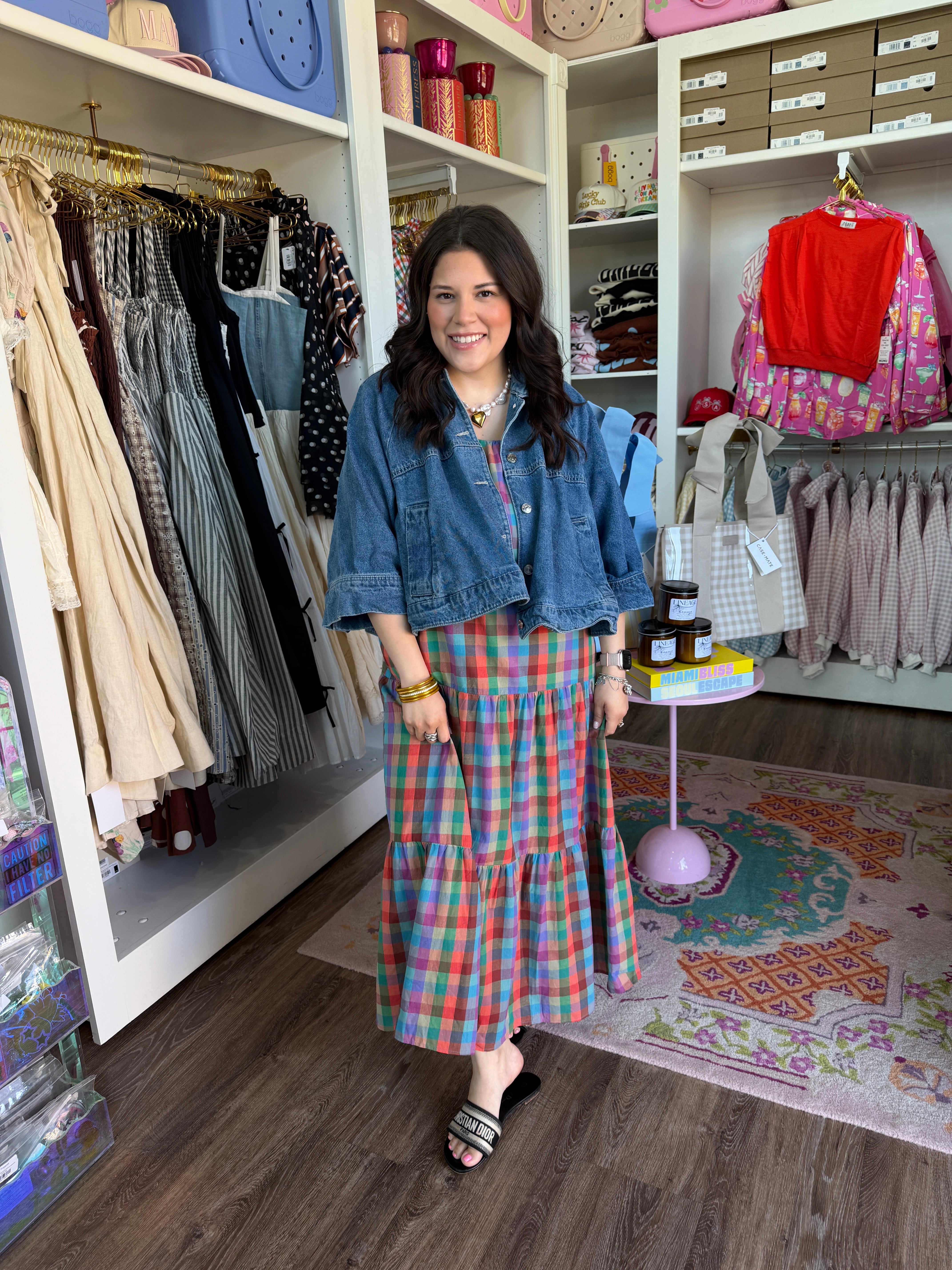 Multicolor Plaid Maxi Dress