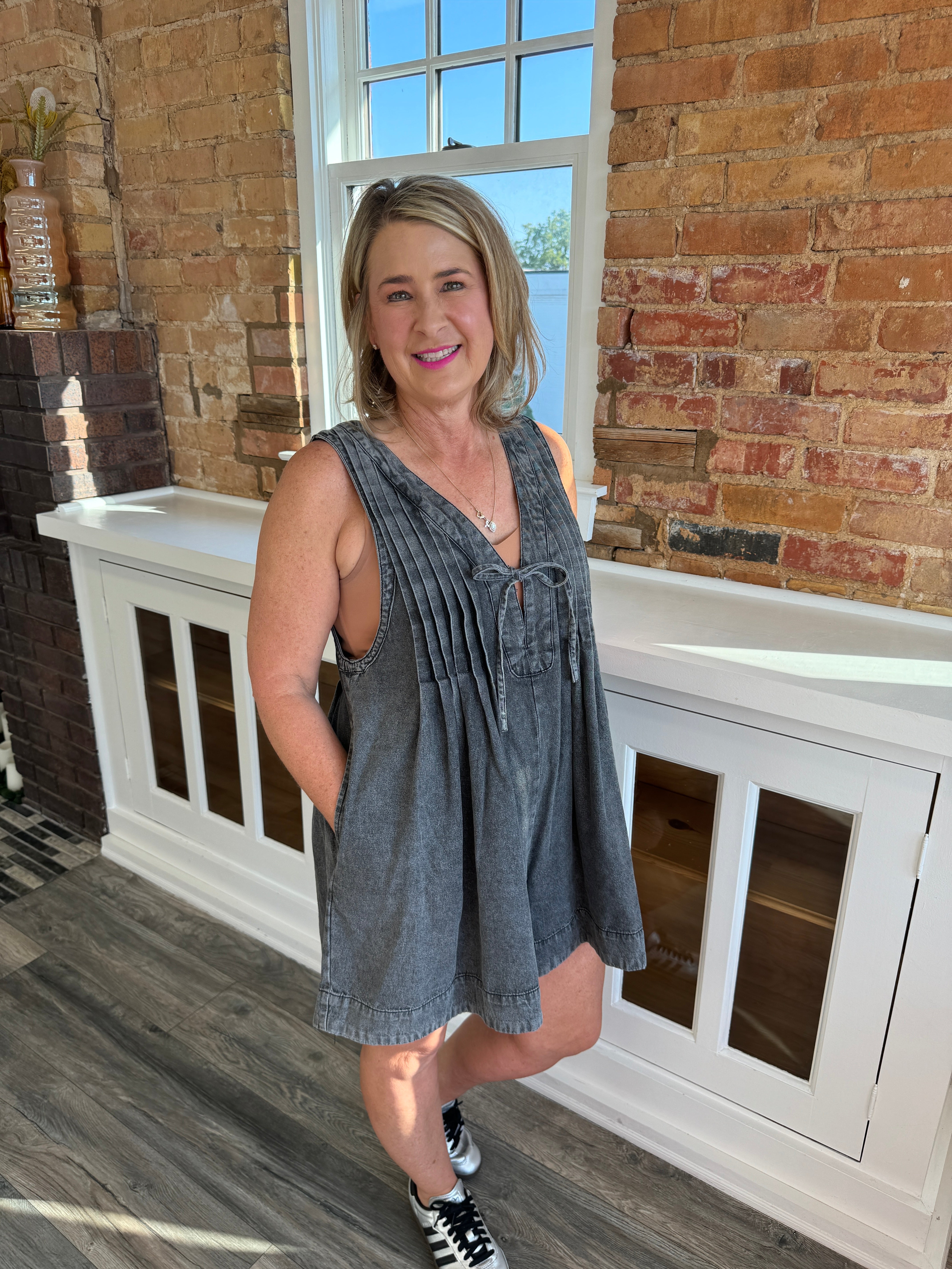 Lilly Romper Gray/Black