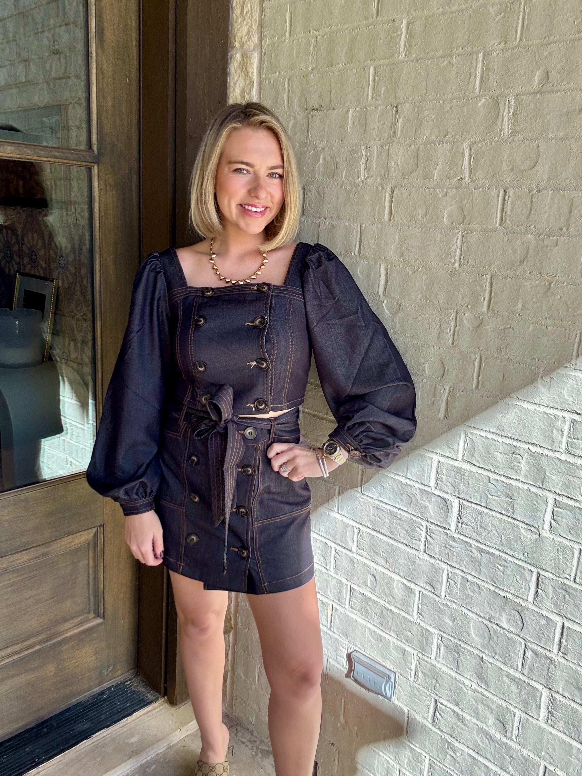 Ally Button Down Mini Skirt