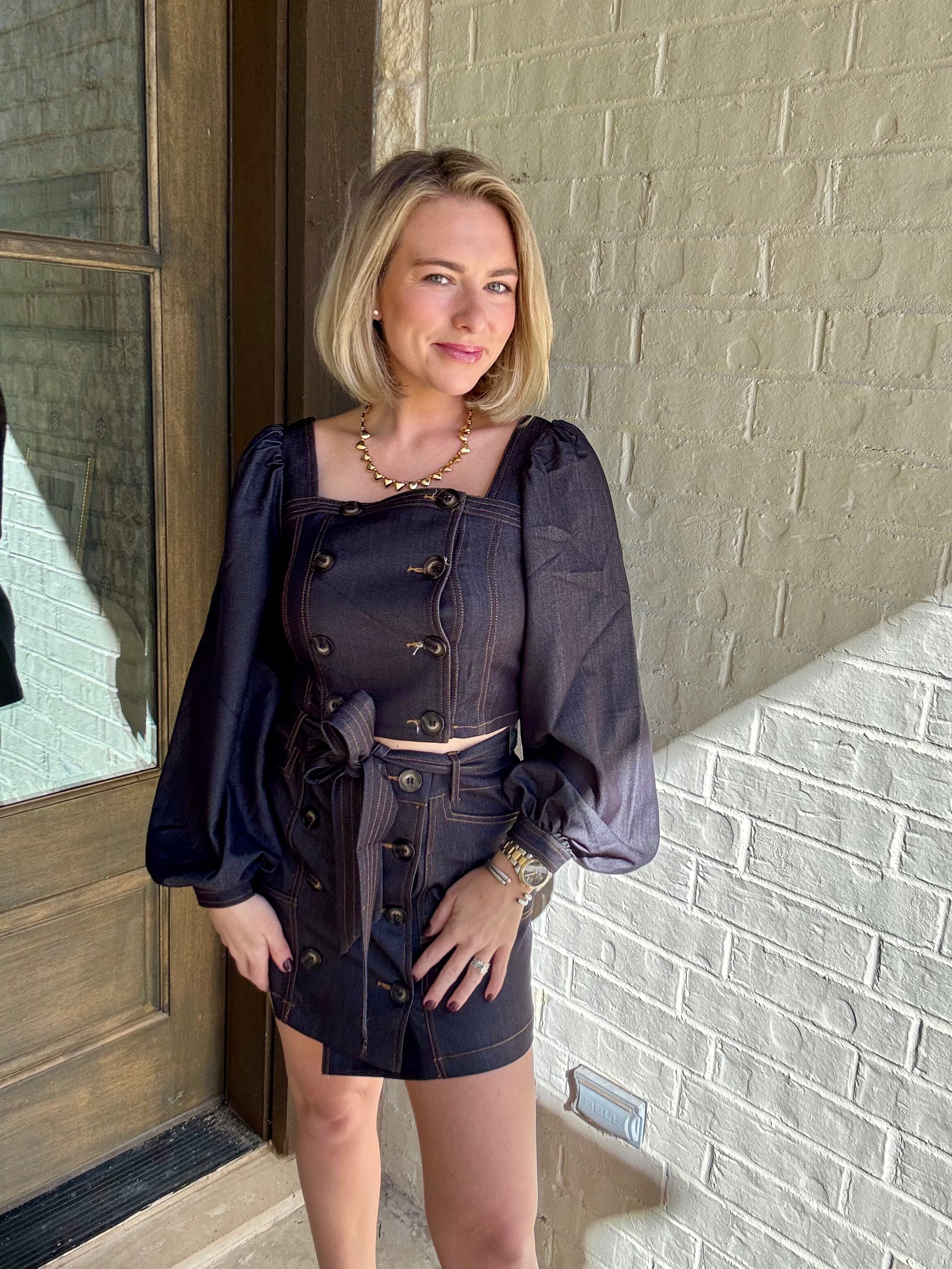 Ally Button Down Mini Skirt