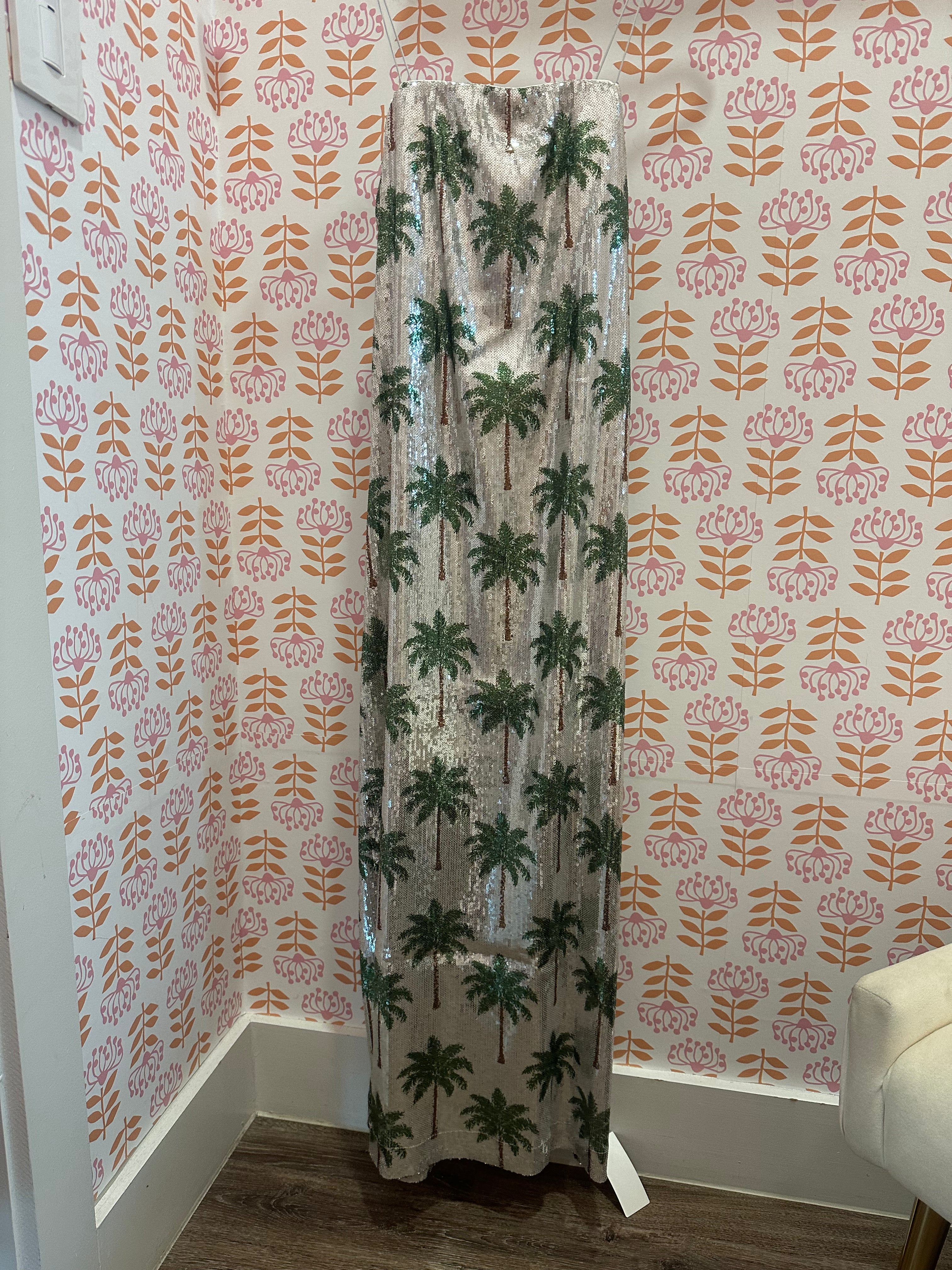 Lizzy Midi Dress Disco Palm Sequins - Show Me Your Mumu