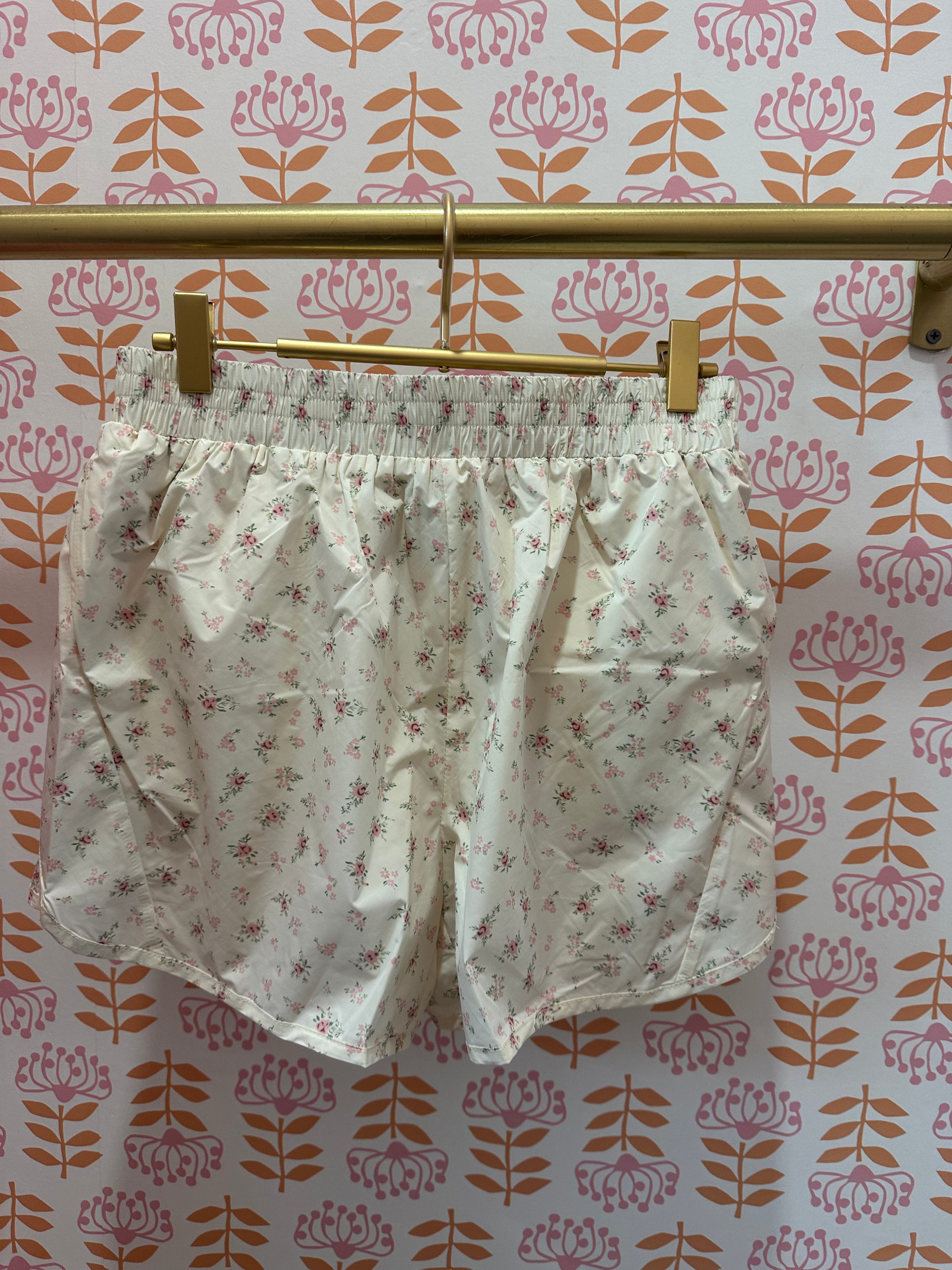 Disty Floral Windbreaker Shorts