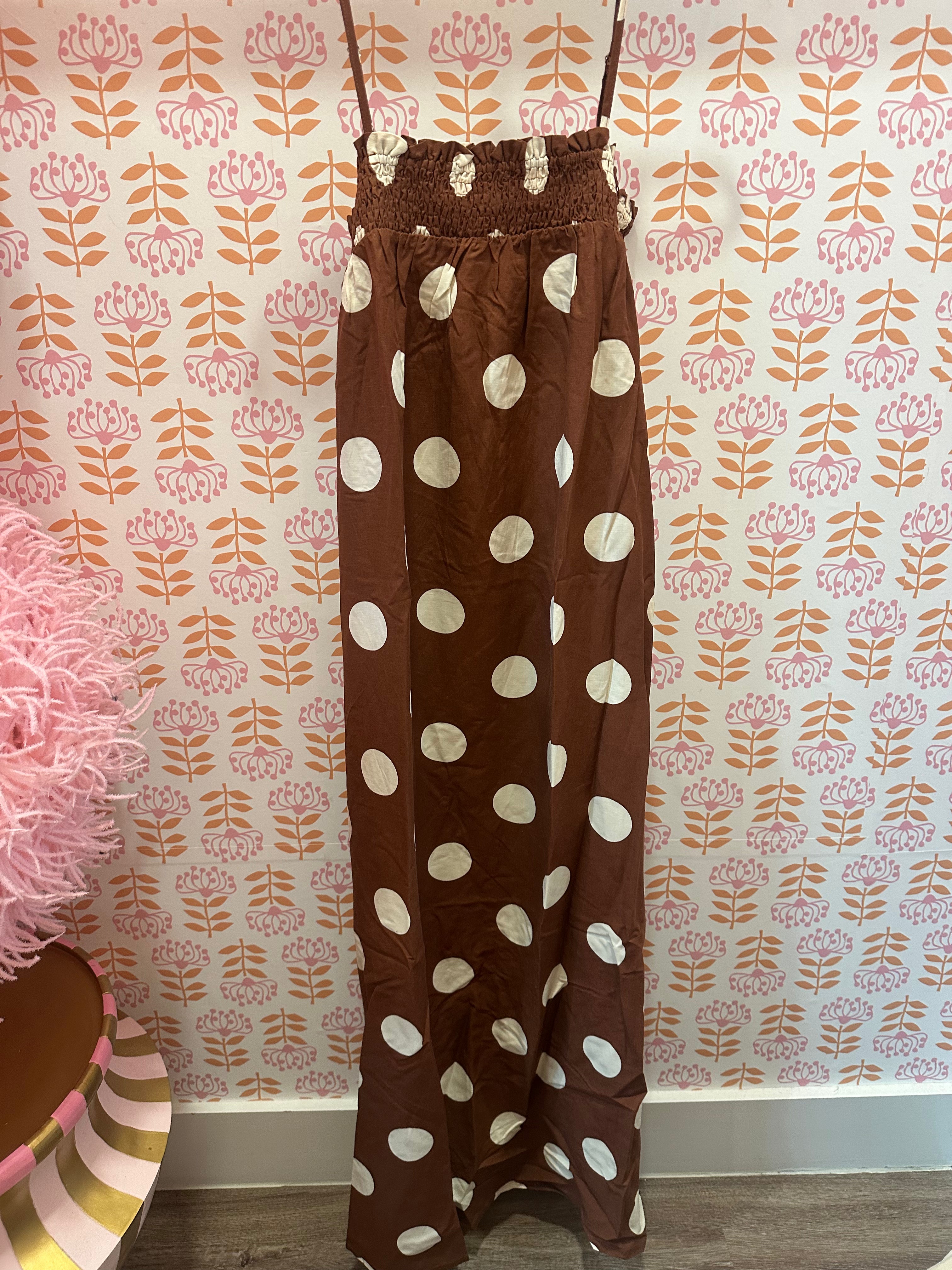Dottie Midi Dress In Brown