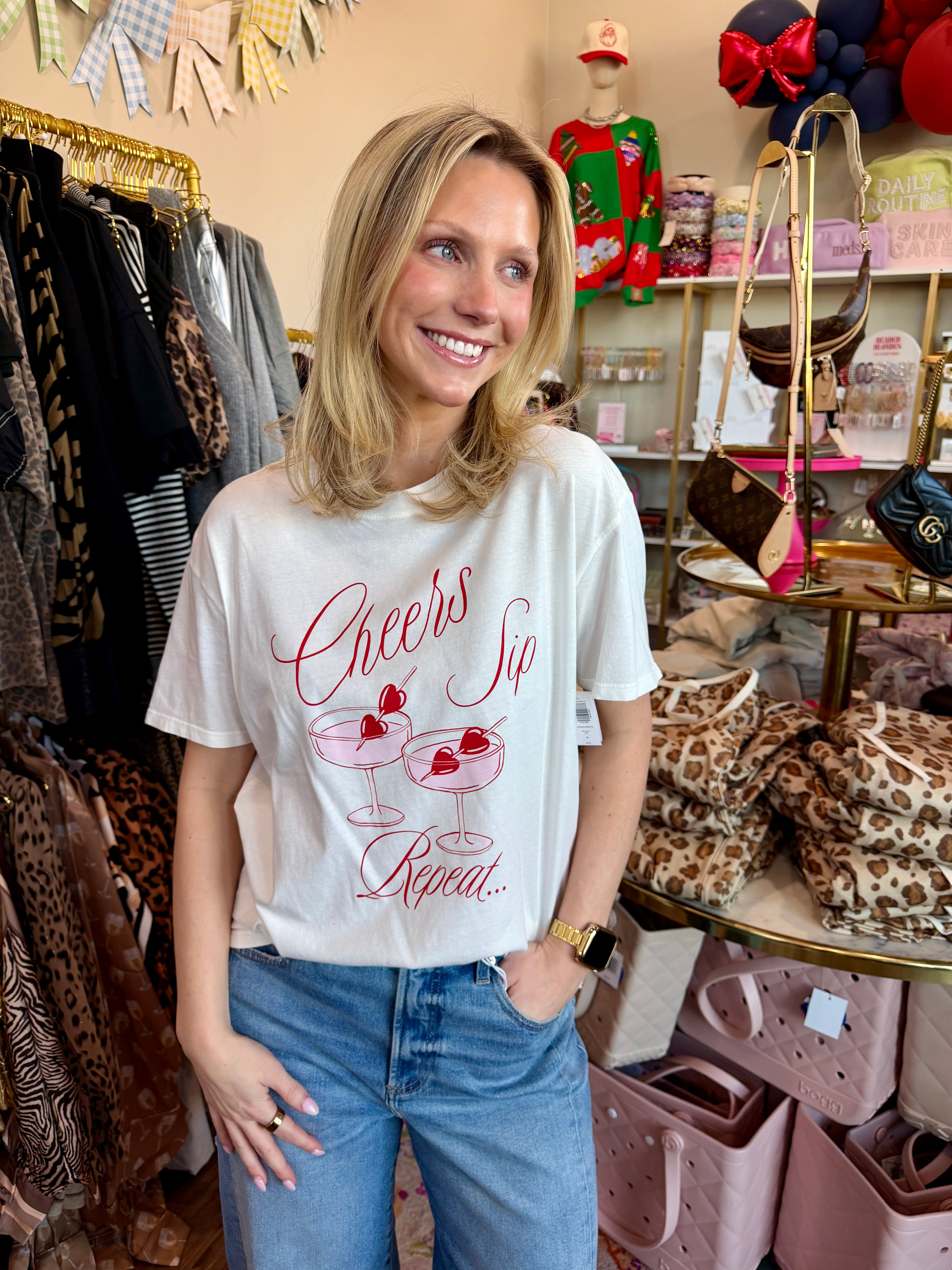 Cheers Boyfriend Tee Sea Salt