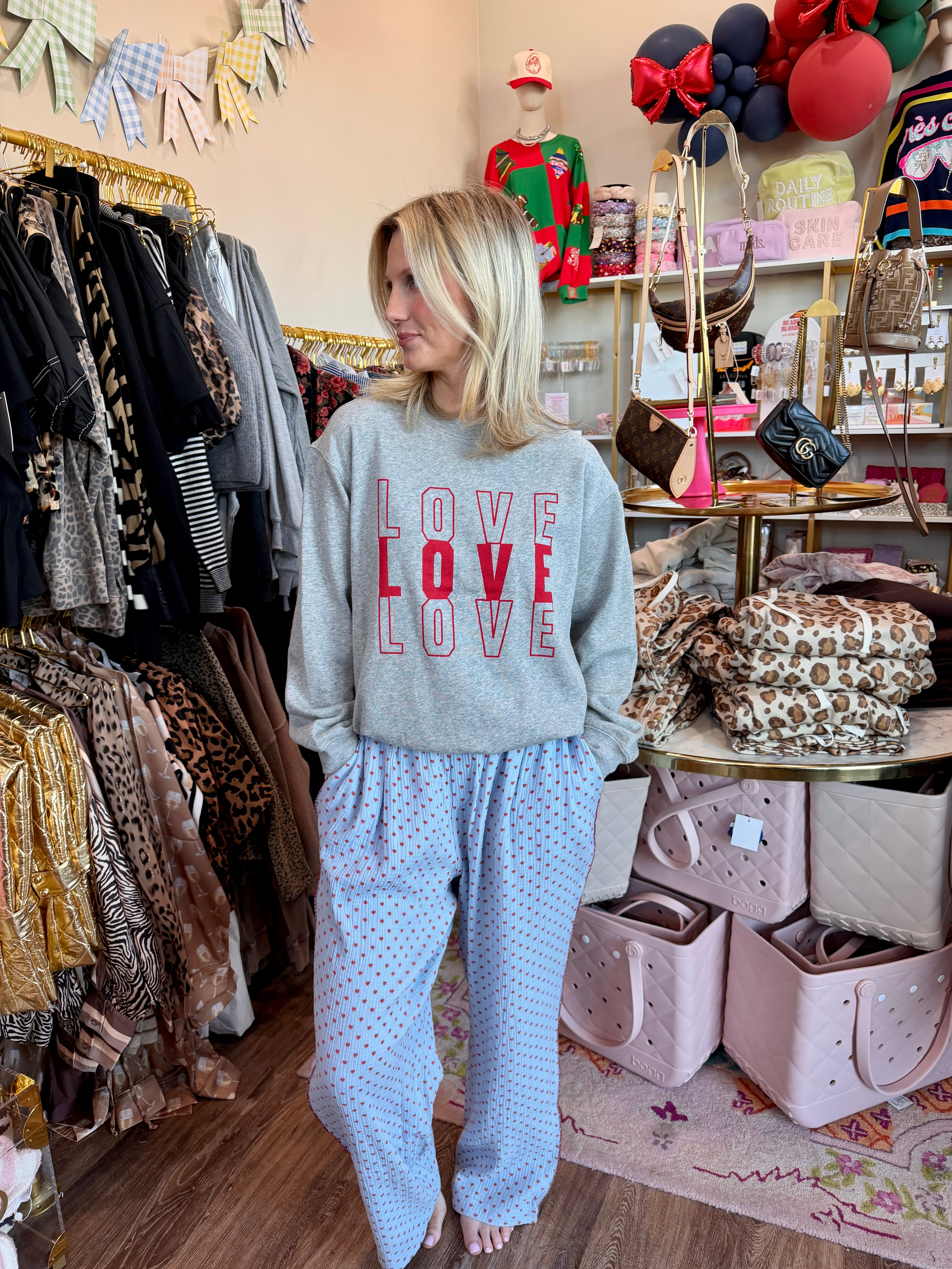 Amor Boyfriend Sweatshirt- Classic Heather Grey