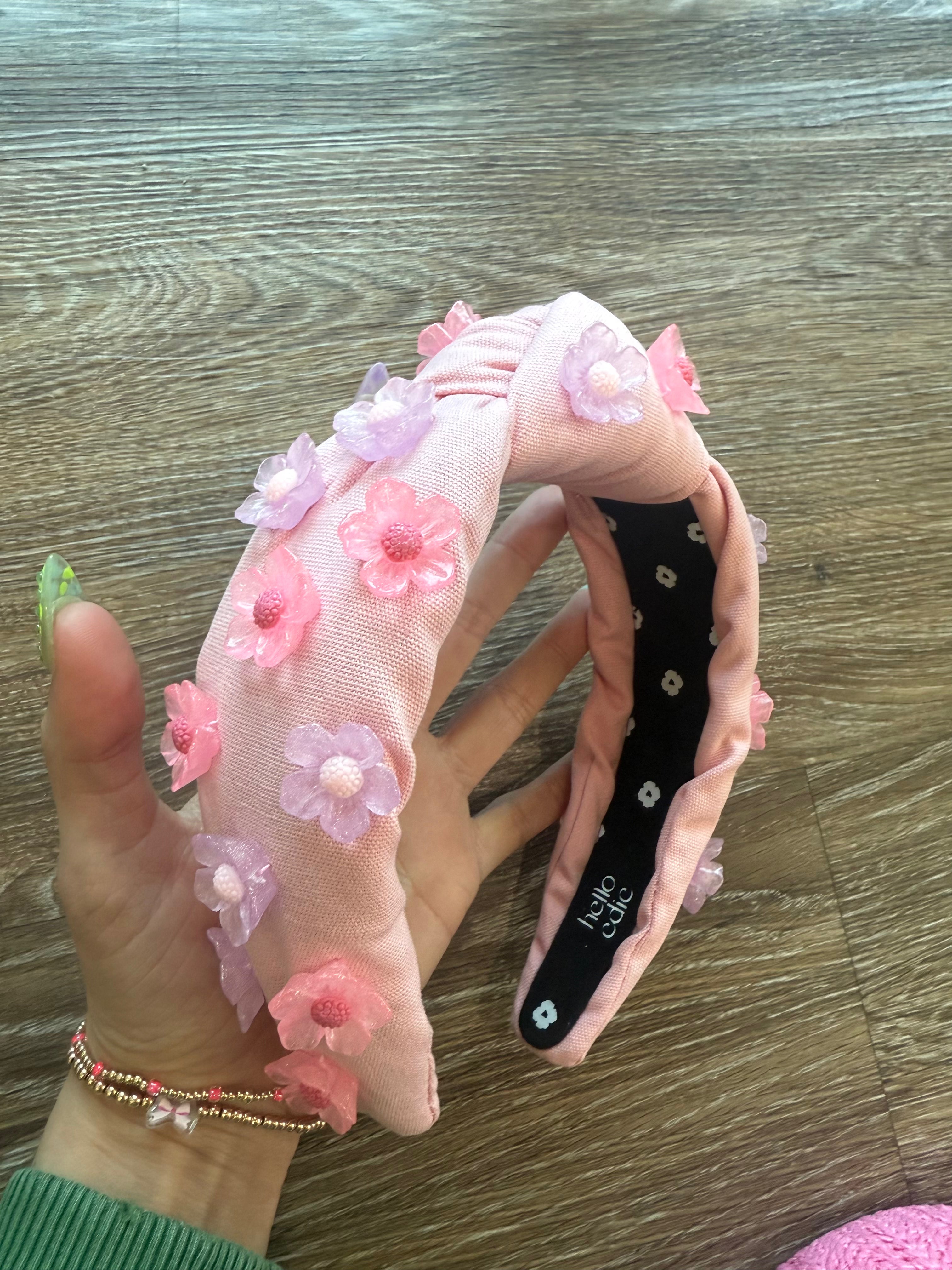 Pink Flower Headband