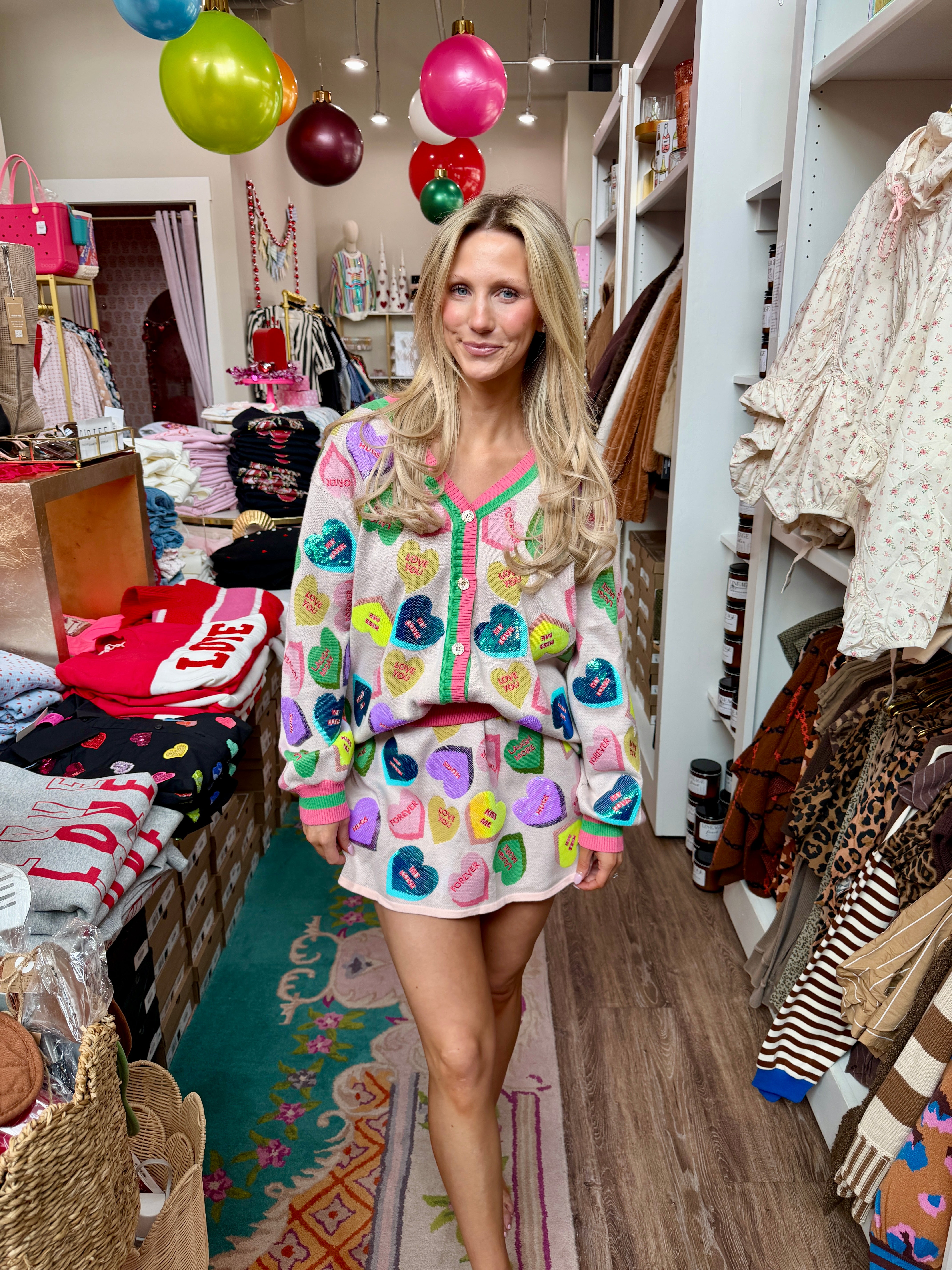 Pale Pink Candy Sweetheart Skirt- QOS