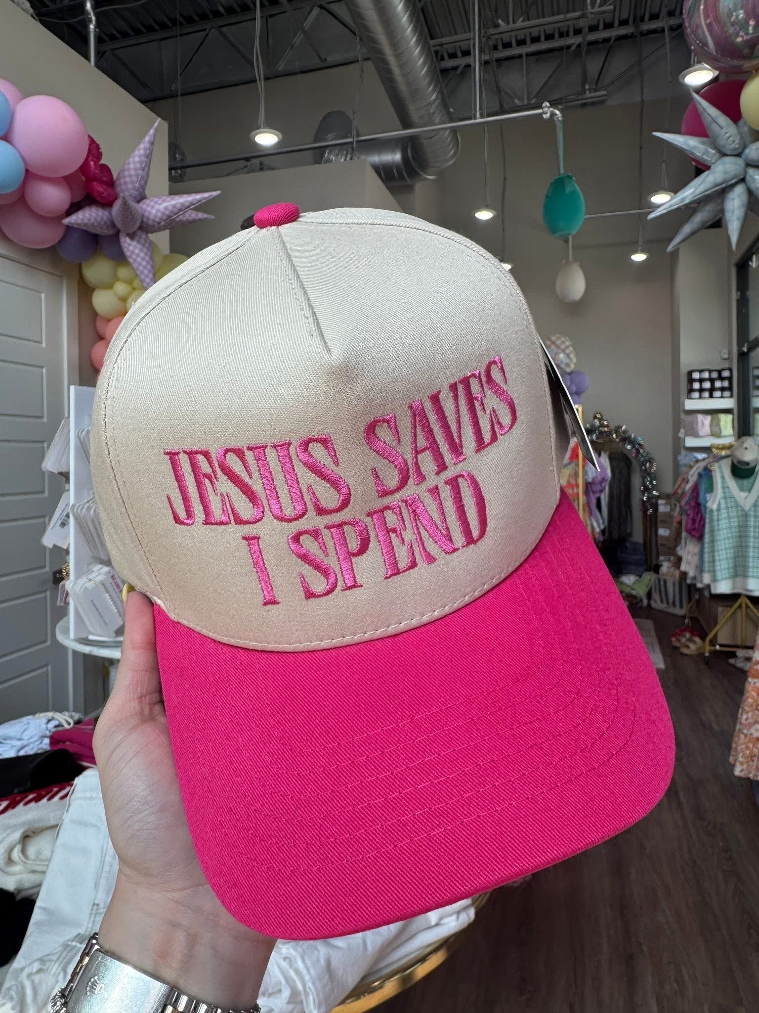 Jesus Saves I Spend Hat