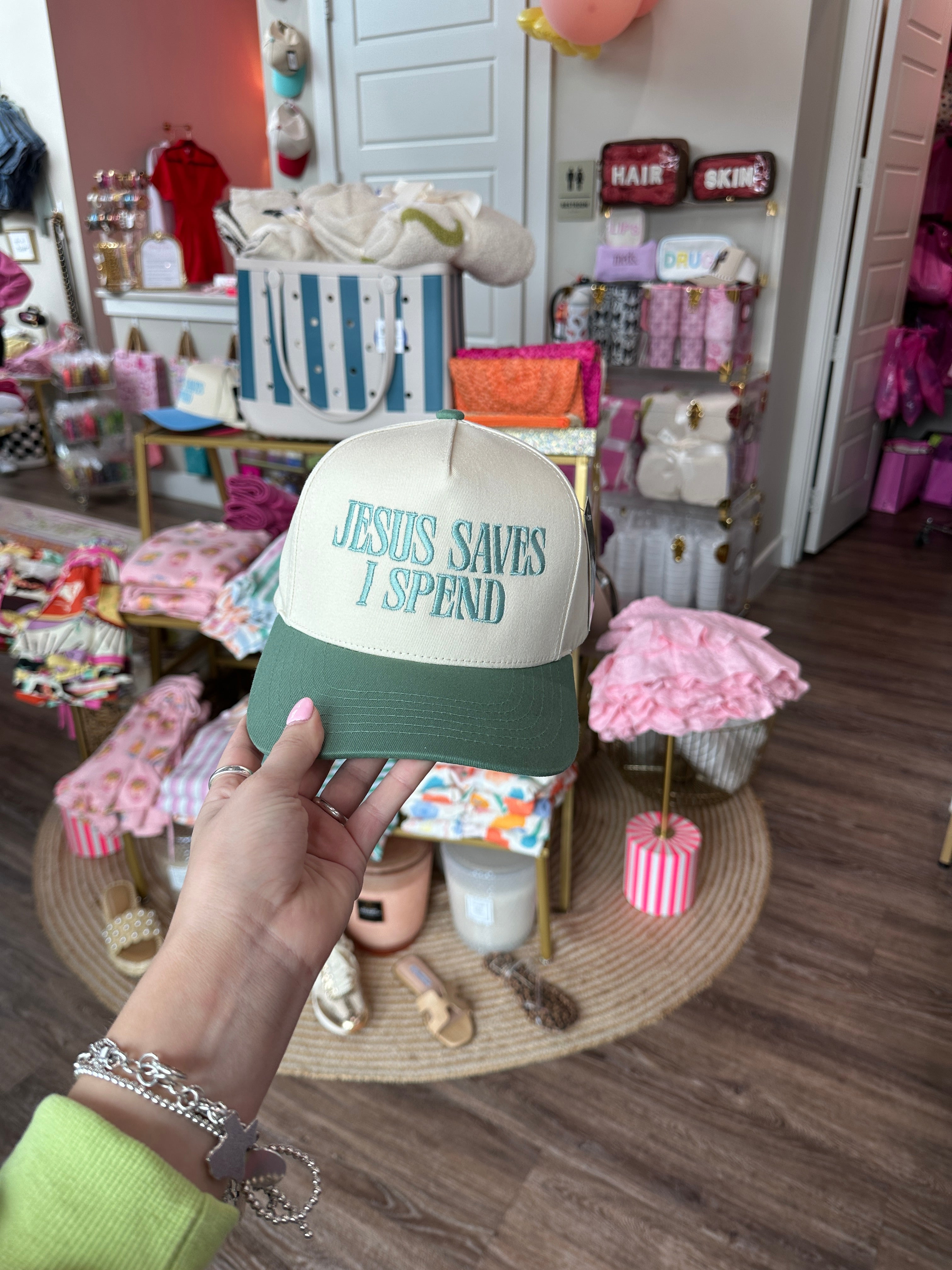 Jesus Saves I Spend Hat