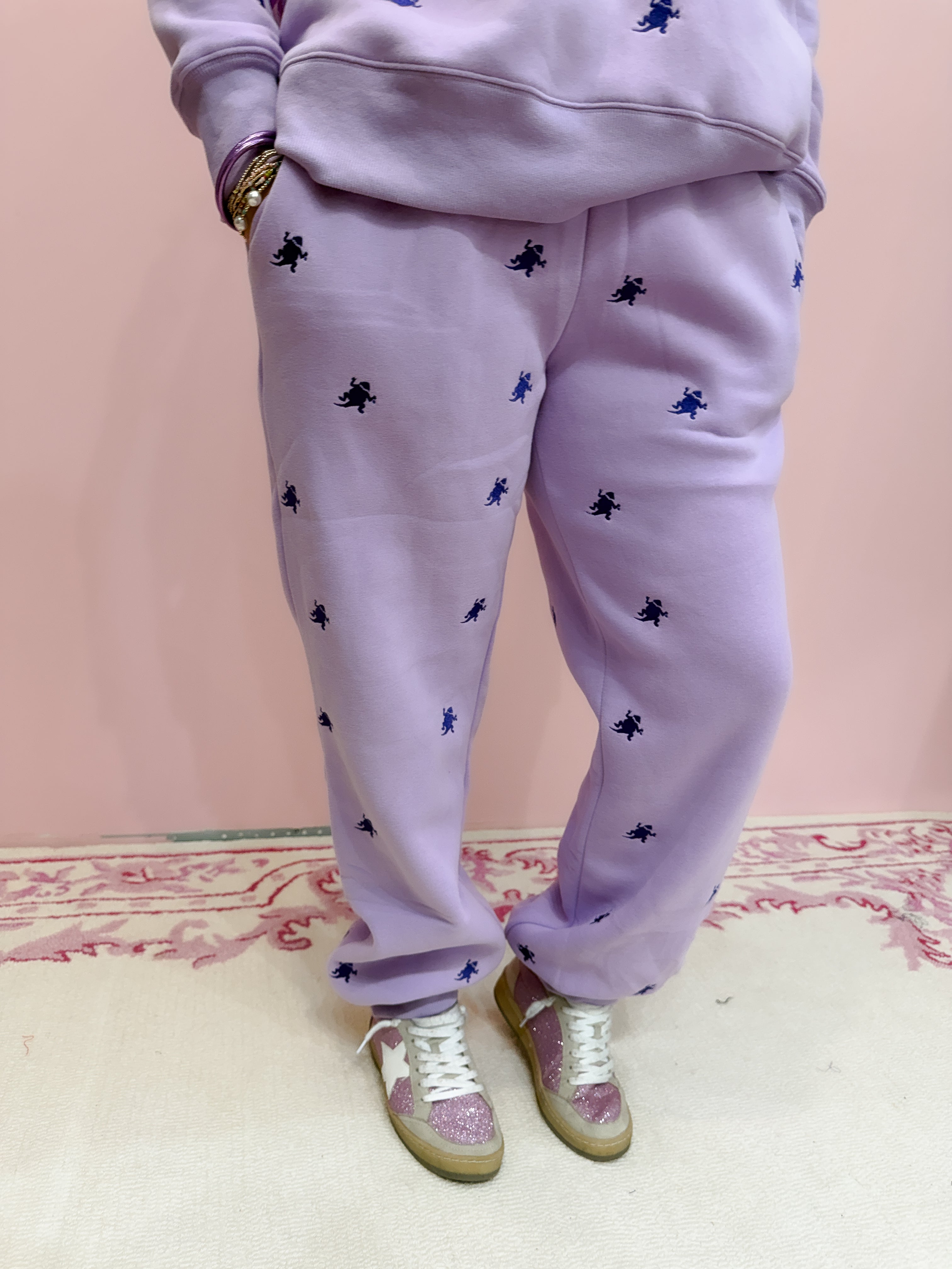 TCU embroidered fleece sweatpants