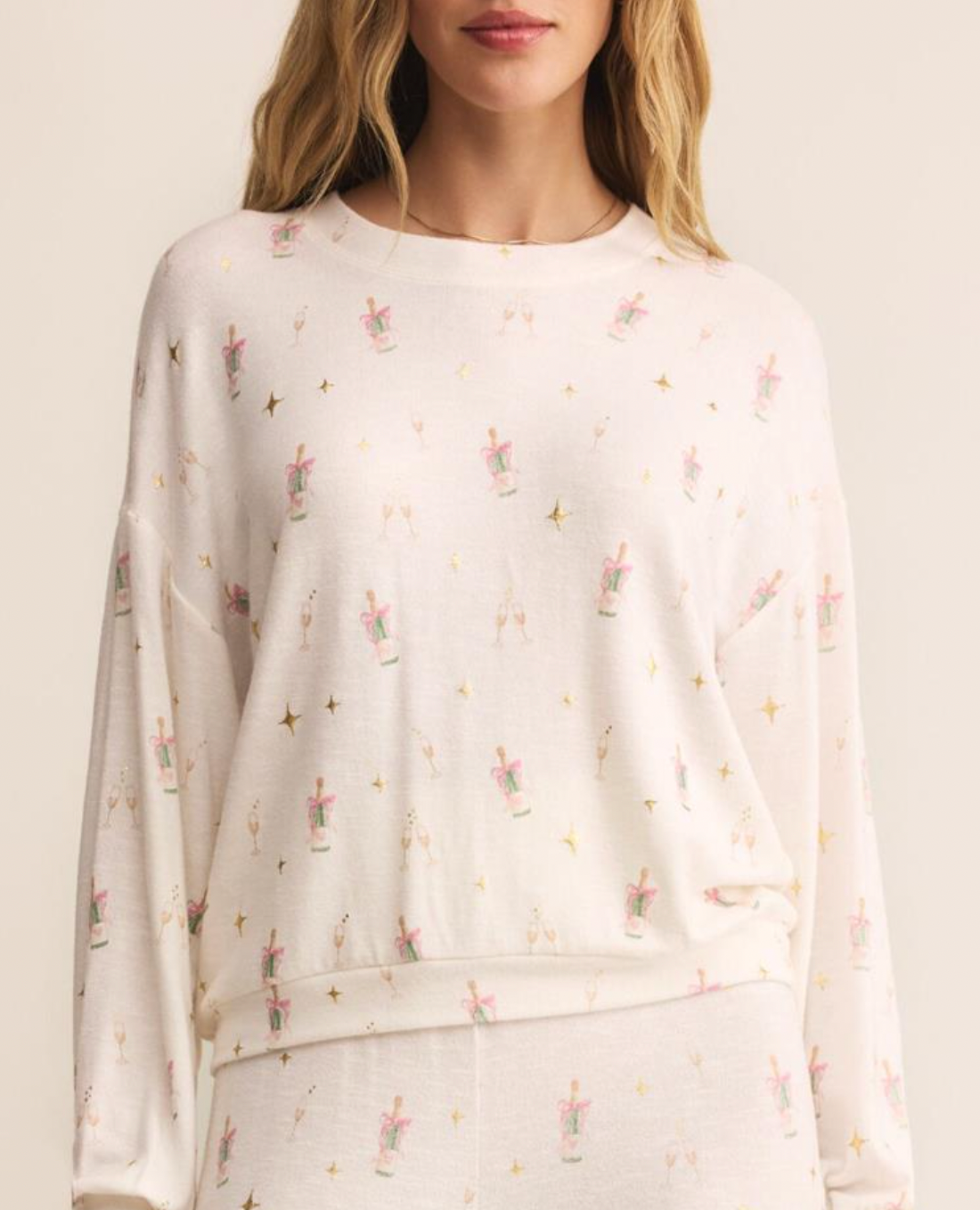 Champs Long Sleeve Top- Vanilla Ice