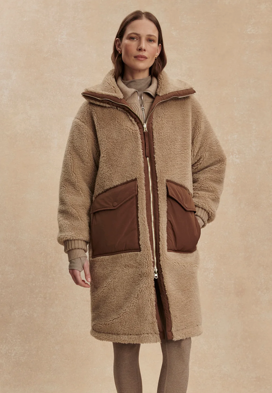 Theia Reversible Coat- Light Taupe/Cocoa Dust