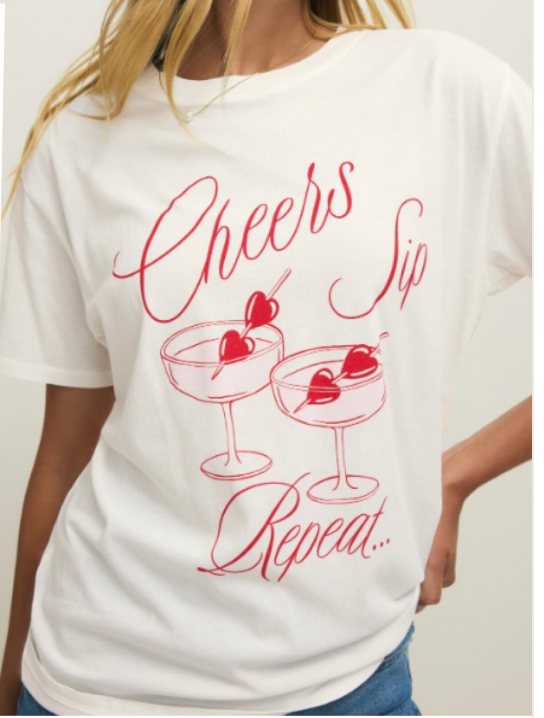 Cheers Boyfriend Tee Sea Salt