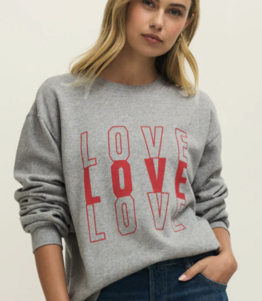 Amor Boyfriend Sweatshirt- Classic Heather Grey