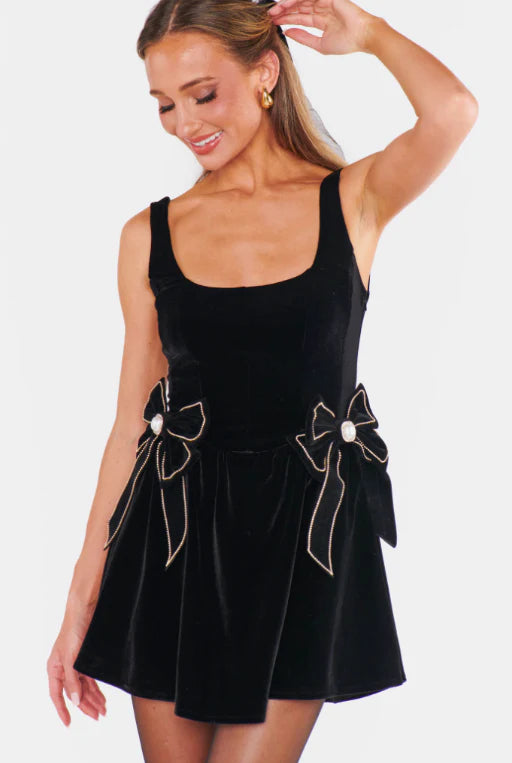 Ricci Skort Dress Black Velvet