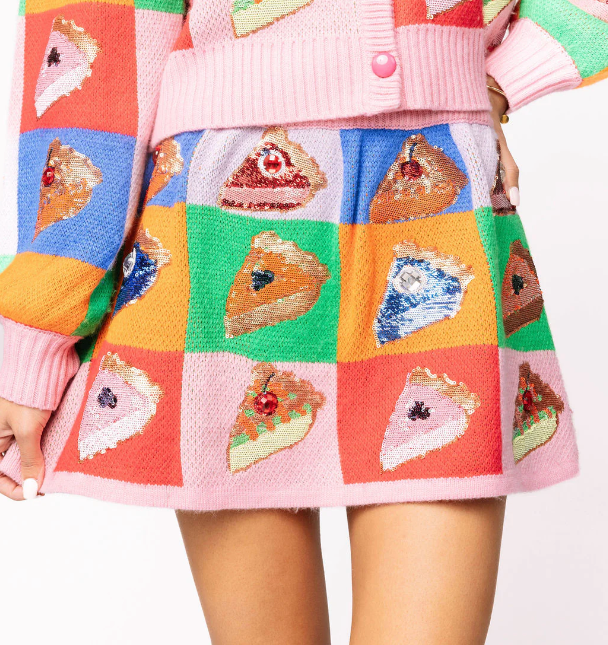 Rainbow Colorblock Piece of Pie Skirt- Queen Of Sparkles