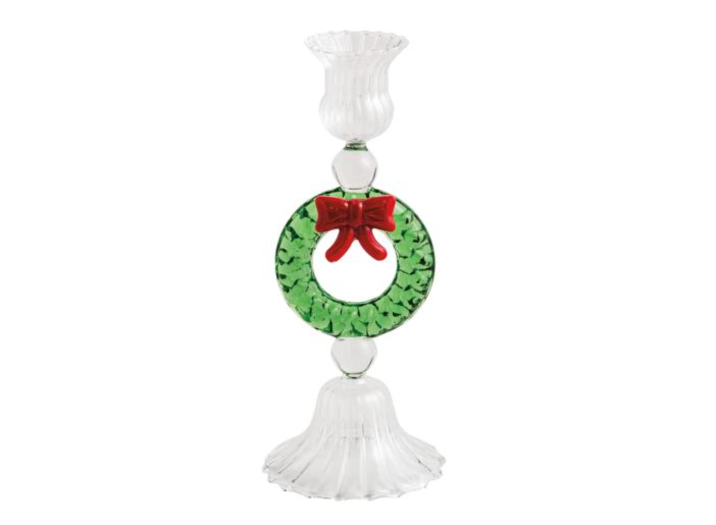 Wreath Glass Taper Holder