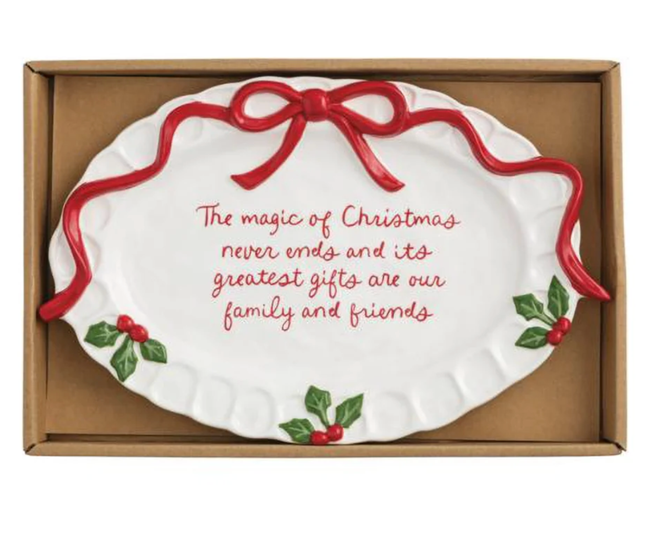 Bow Xmas Sentiment Plate