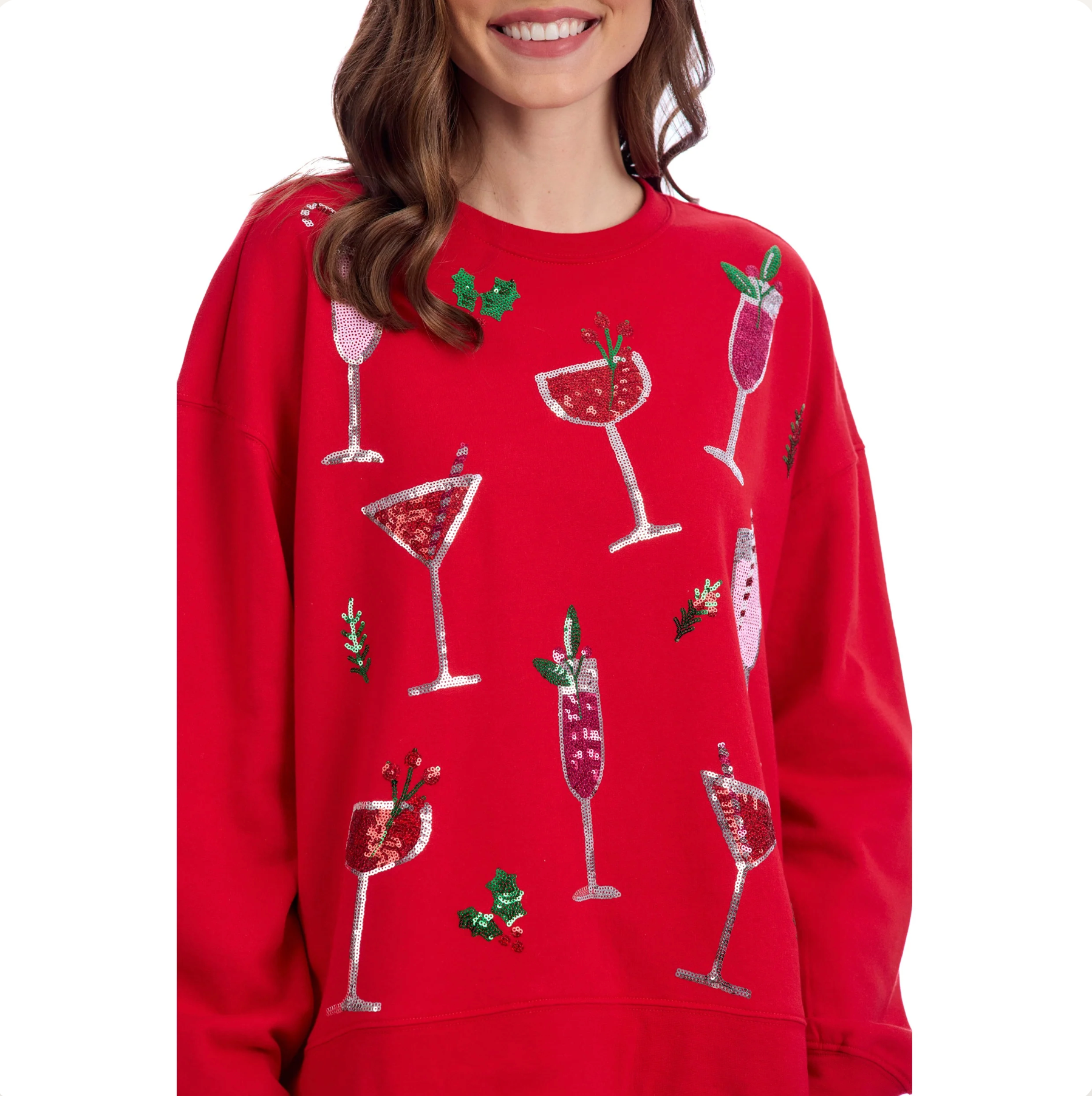 Holiday Sparkle Sweatshirt -Red