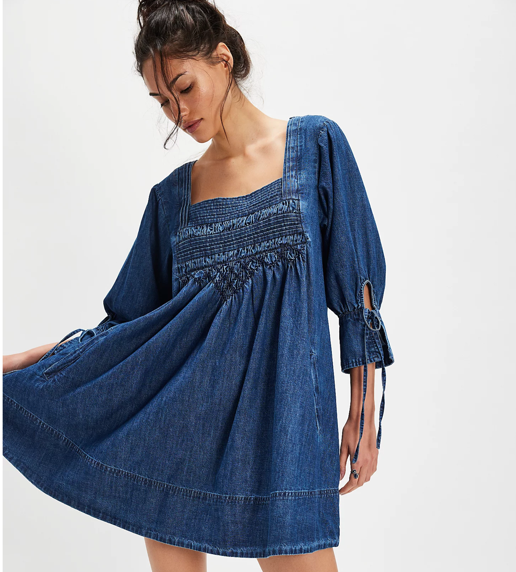 Sonora Denim Mini Dress- Free People Extremely Refined Boutique Sonora Denim Mini Dress- Free People Extremely Refined Boutique