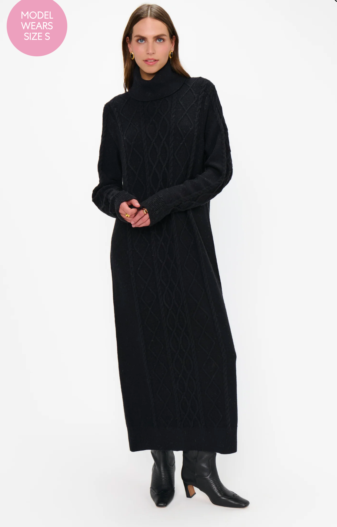 Montreal Midi Dress -Black Cable Knit-Show Me Your MuMu