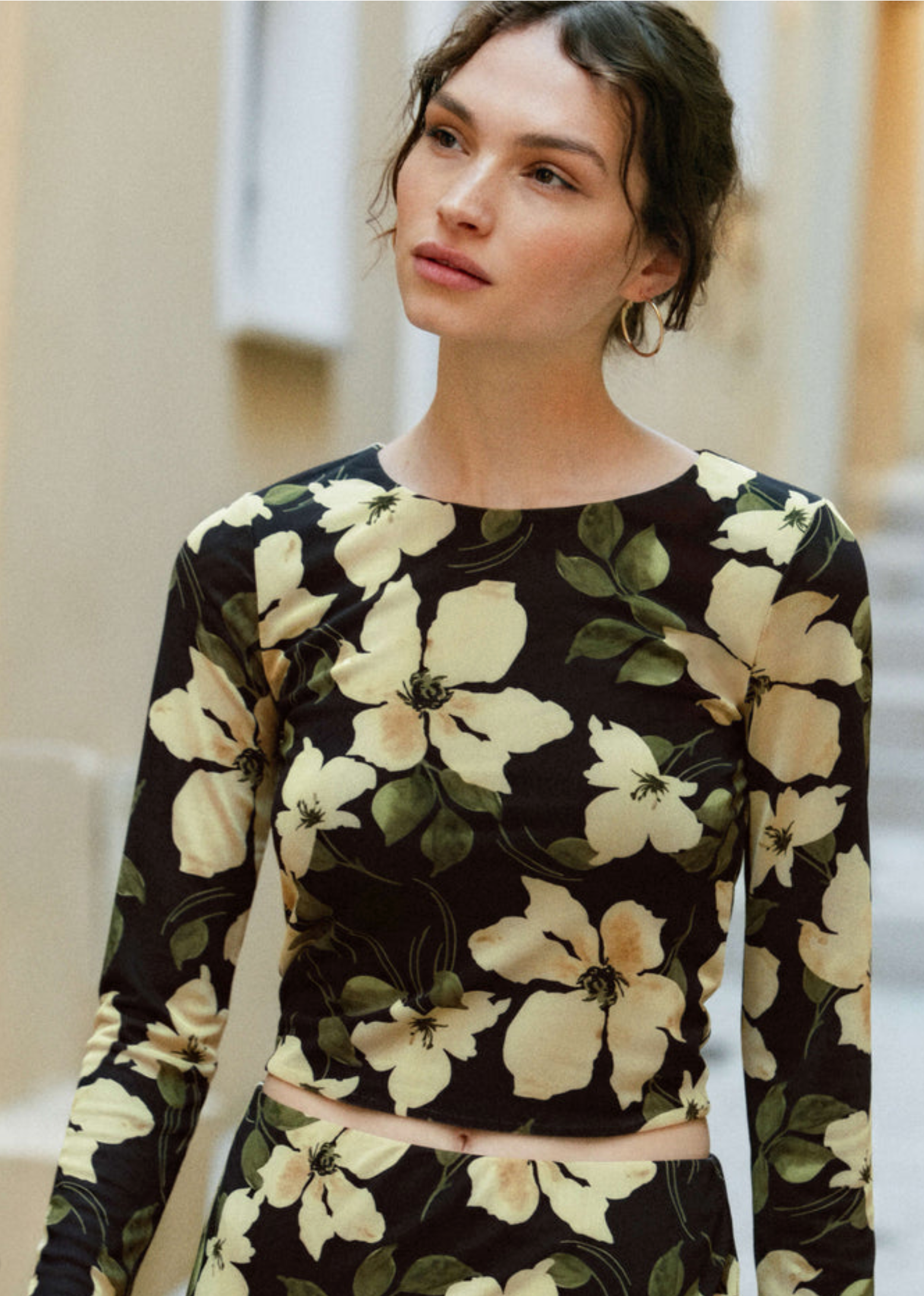 Taysha Ren Floral Mesh Top Sunnyside