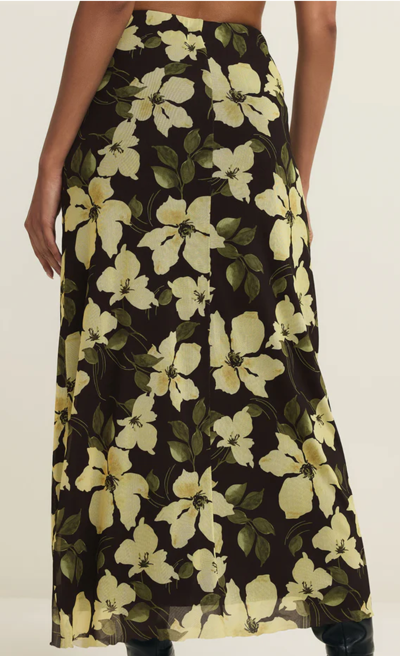 Eda Ren Floral Mesh Midi Skirt- Sunnyside