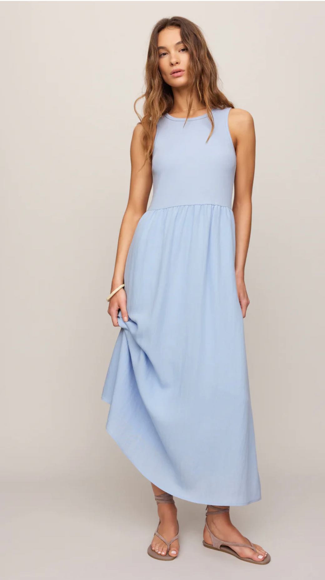 Charlotte Midi Dress- Blue Light