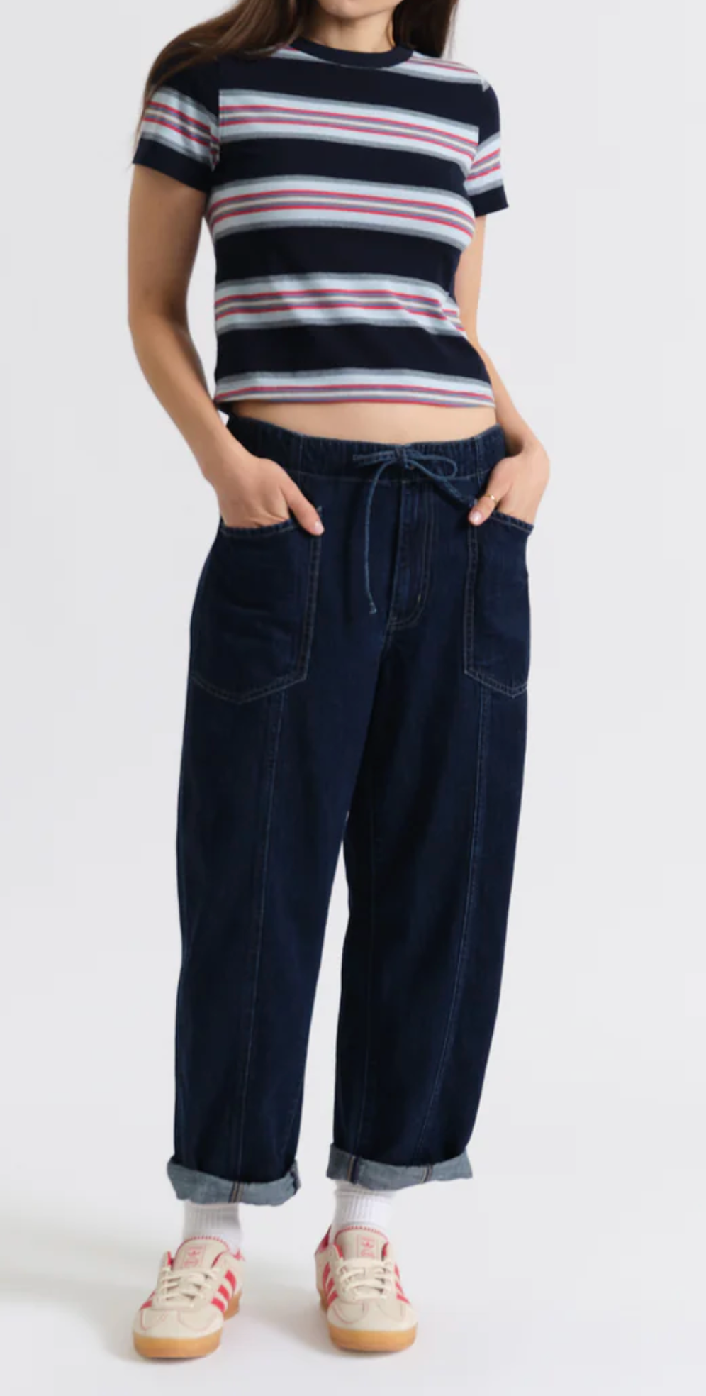Villa Drawstring Barrel Jean