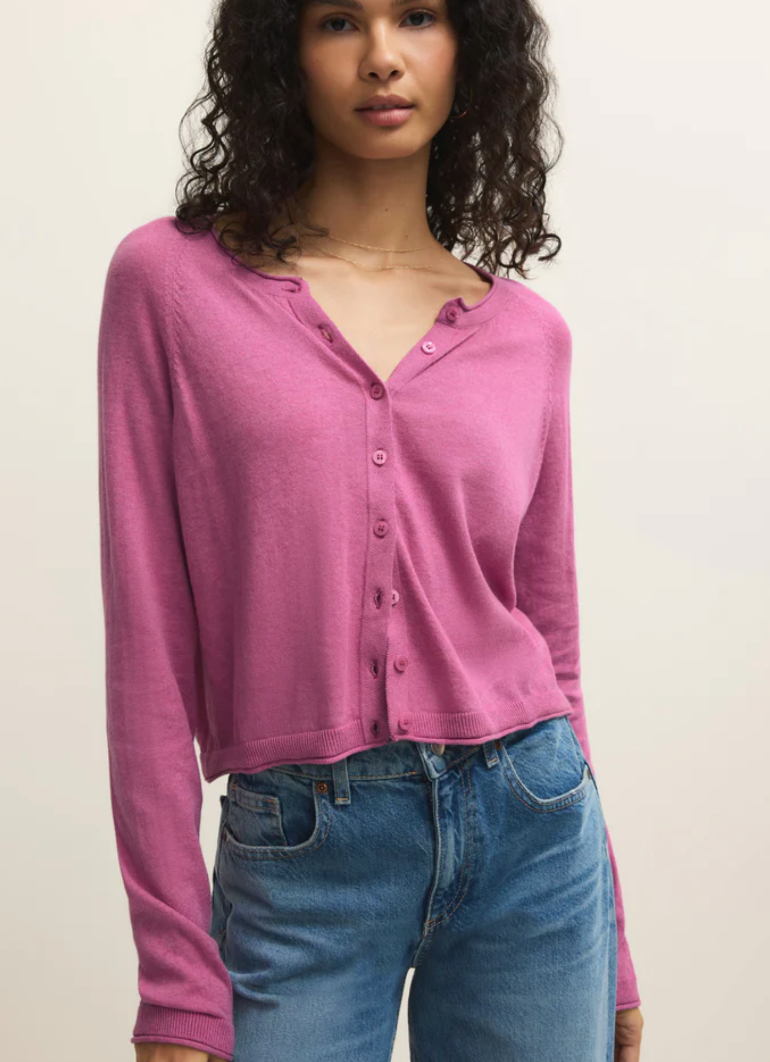 The Perfect Layer Cardigan Spanish Rose