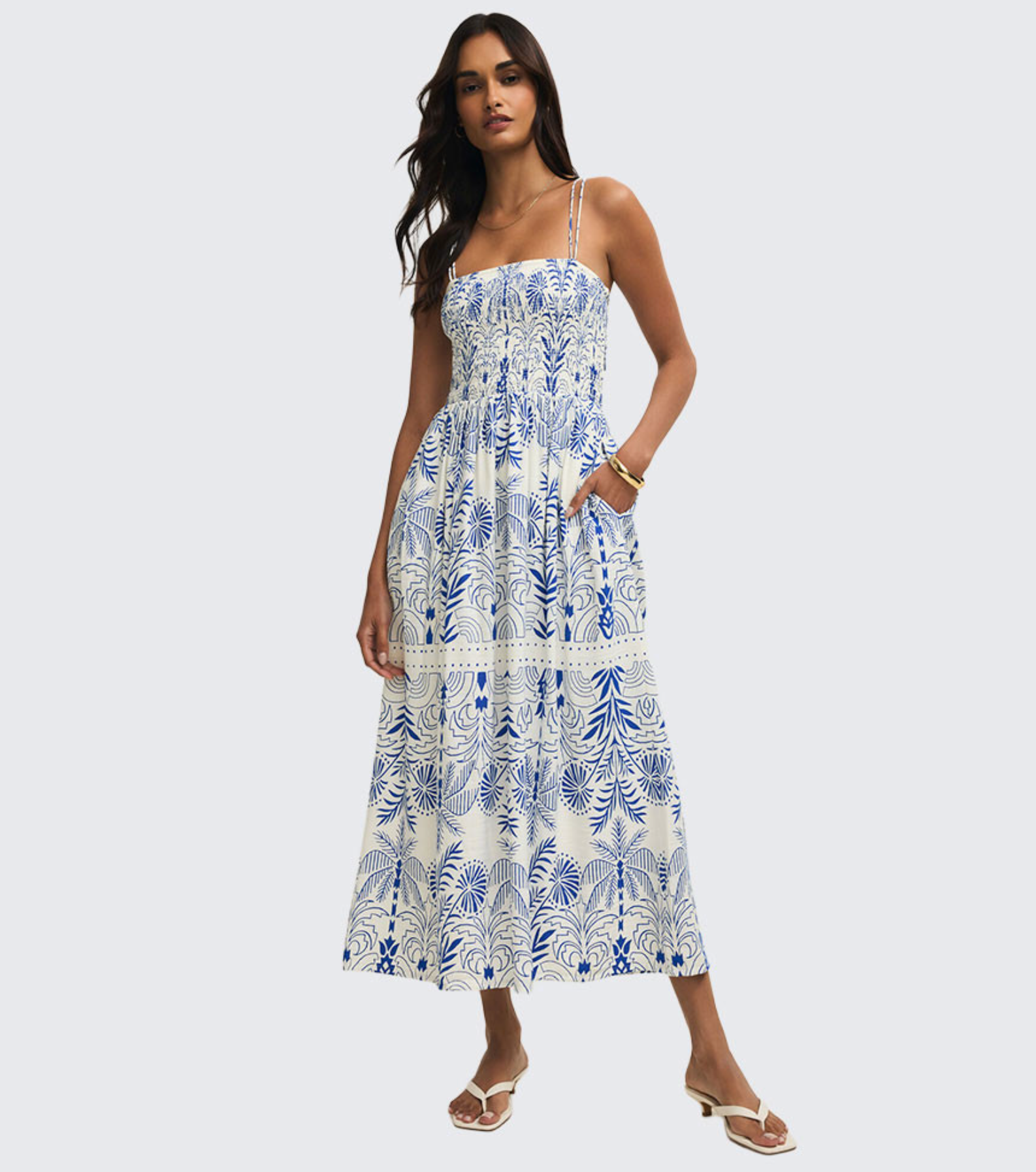 Nadine Palm Maxi Dress