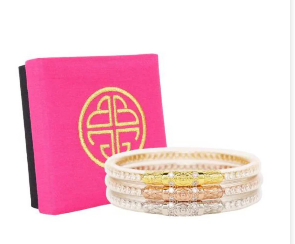 Queen All Weather Bangles- Clear Crystal - Rose Gold