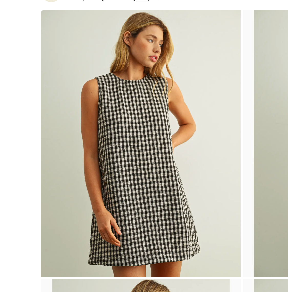 Gingham Open Back Dress