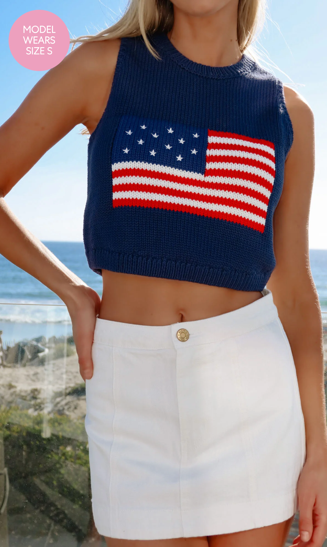 Milo Tank Navy Flag Knit- show me your mumu