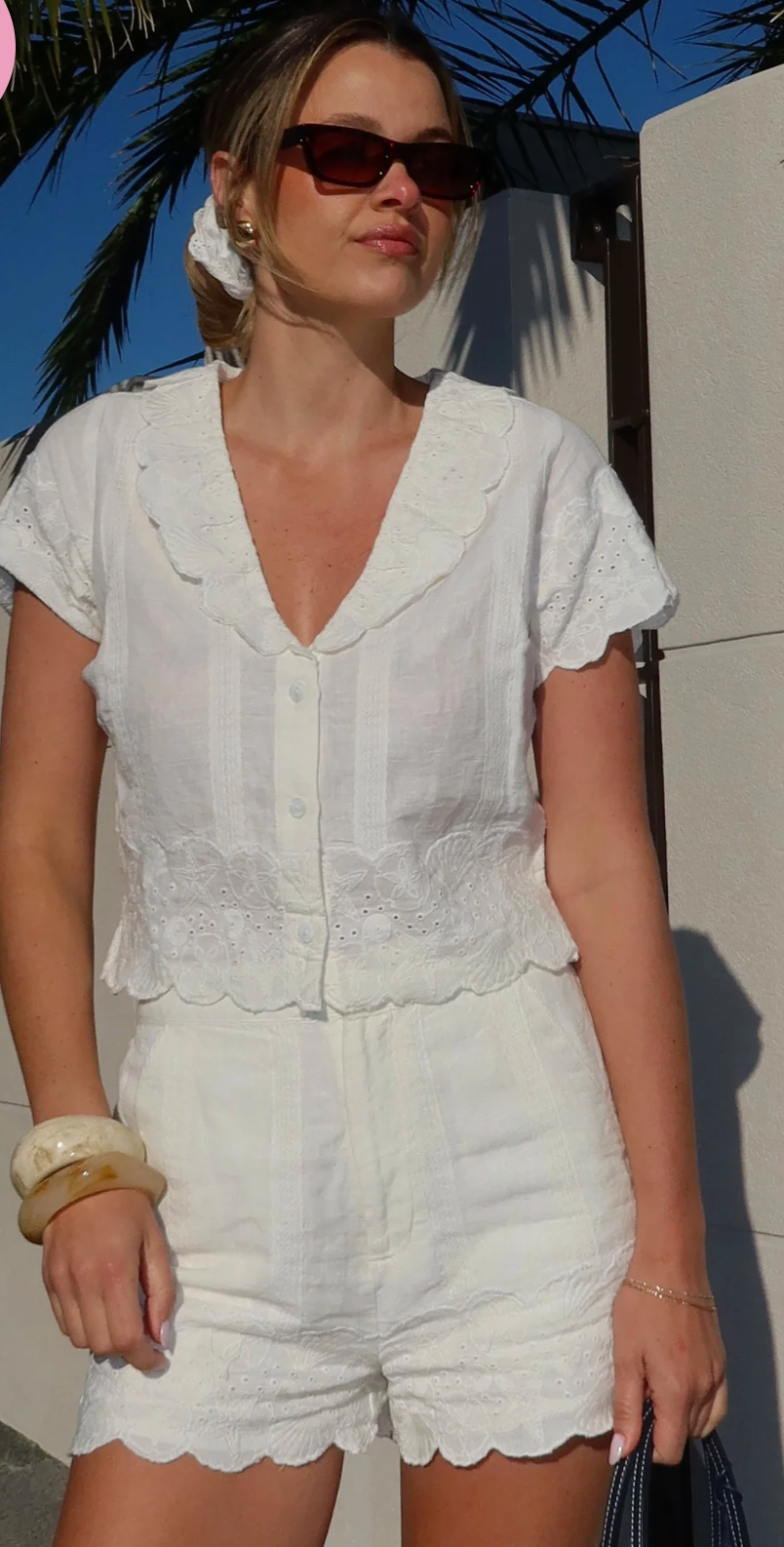 Lyla Top White Eyelet Embroidery - show me your mumu