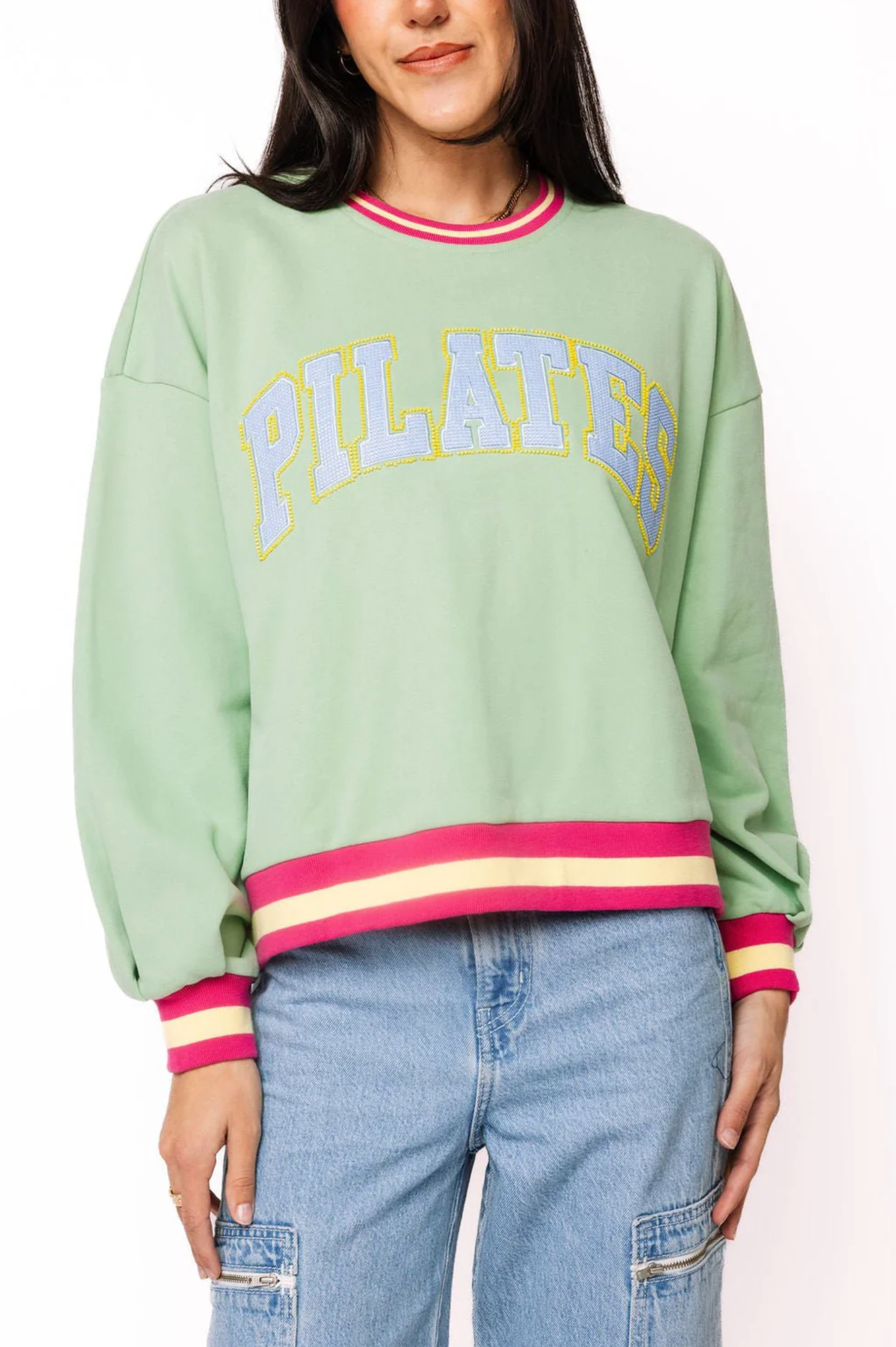 Green 'Pilates' Sweatshirt - queen of sparkles