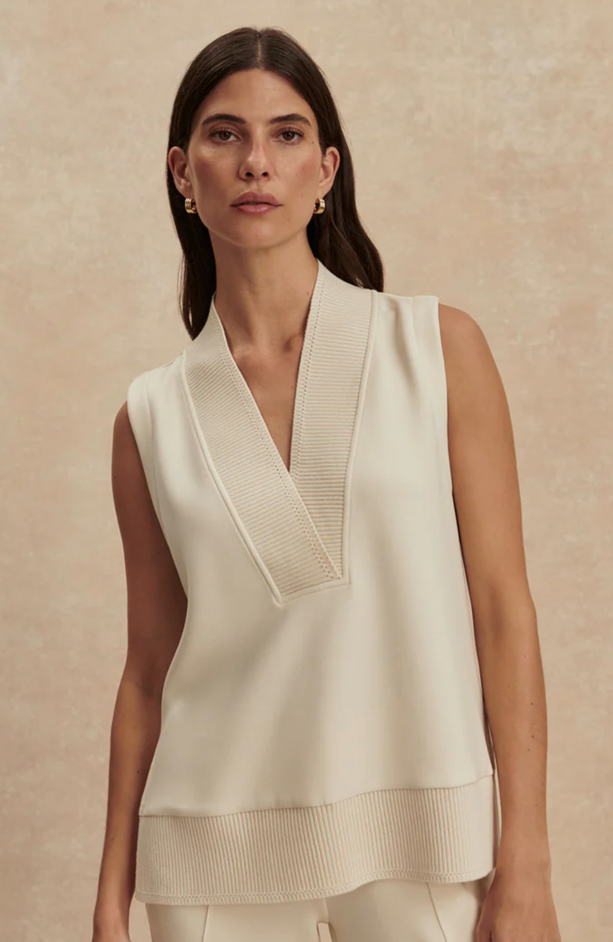 Pristine- Freida V Neck Tank- varley