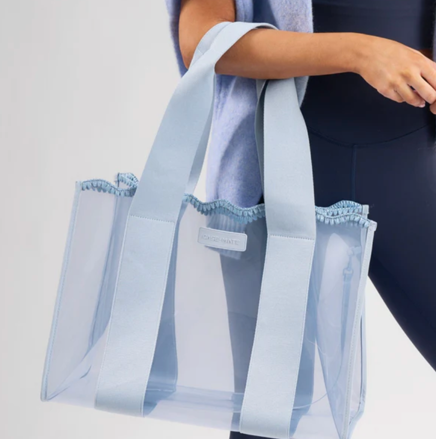 Carolina Blue Crochet Wavy Jelly Tote