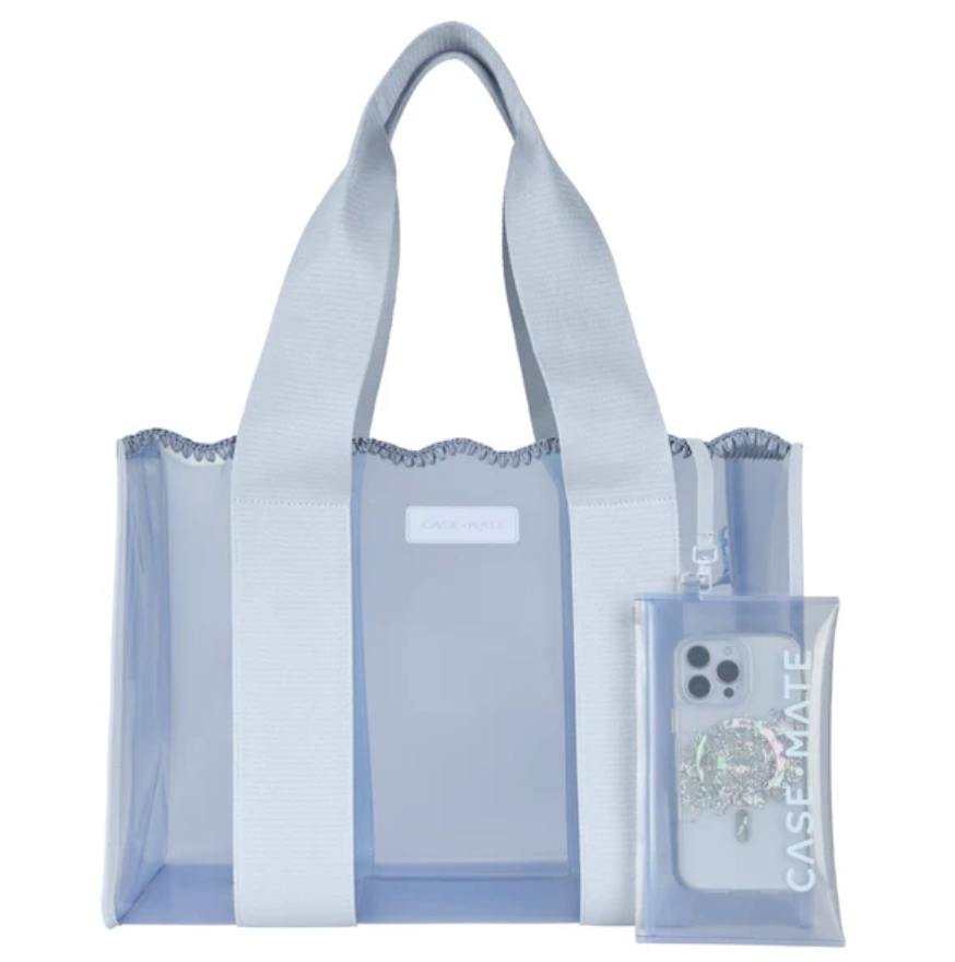 Carolina Blue Crochet Wavy Jelly Tote