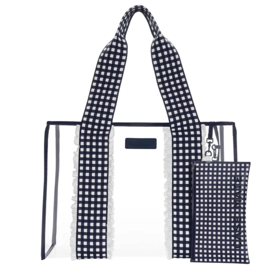 Navy Gingham Jelly Tote