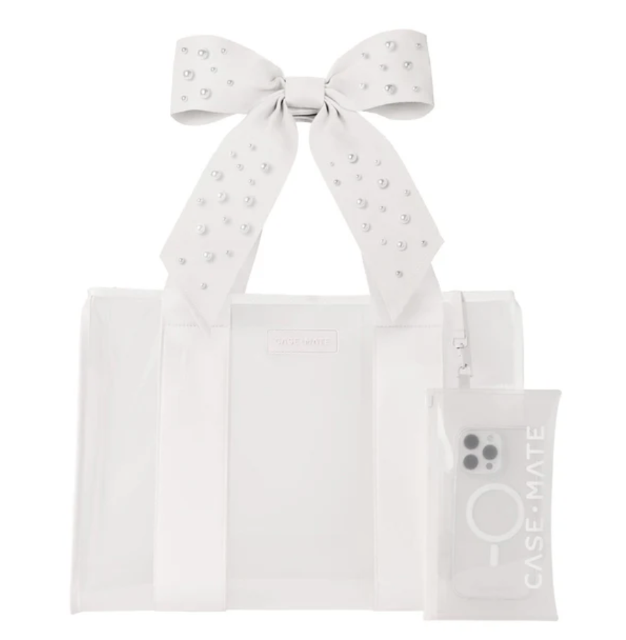 Ivory Pearl Bow Jelly Tote