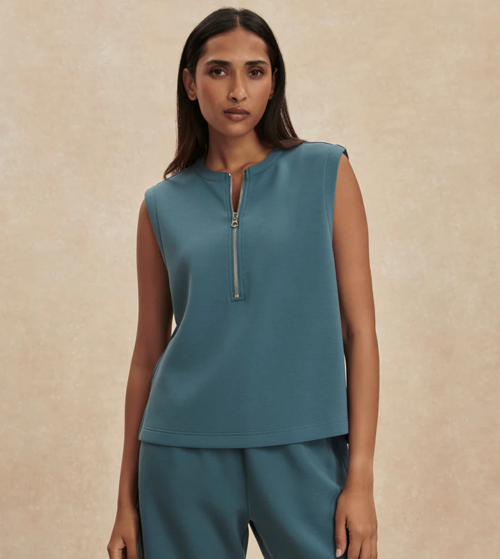 Simmons Half-Zip Tank - Mallard Blue