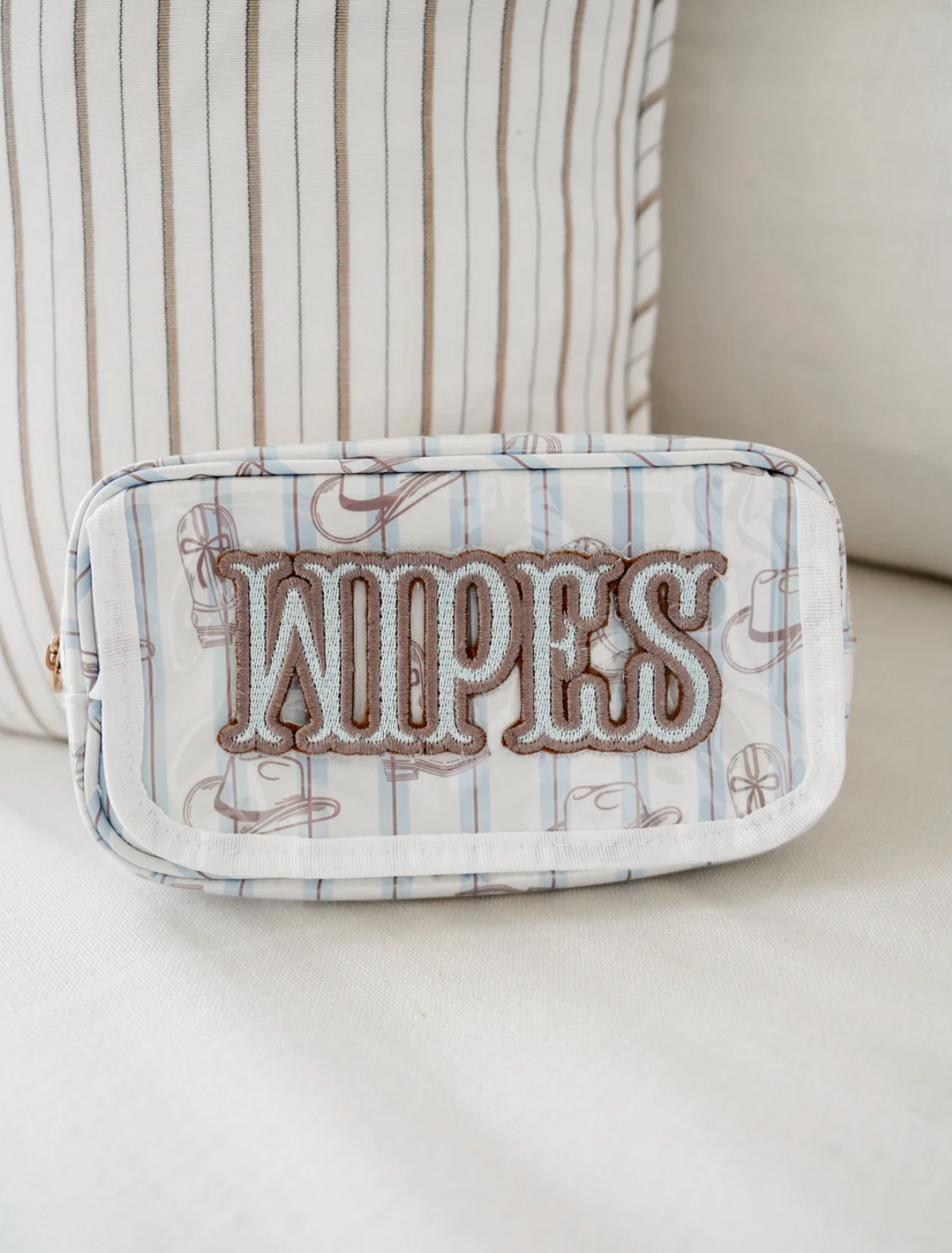 Wipes Pouch - Western Blues Clear Coat Bag