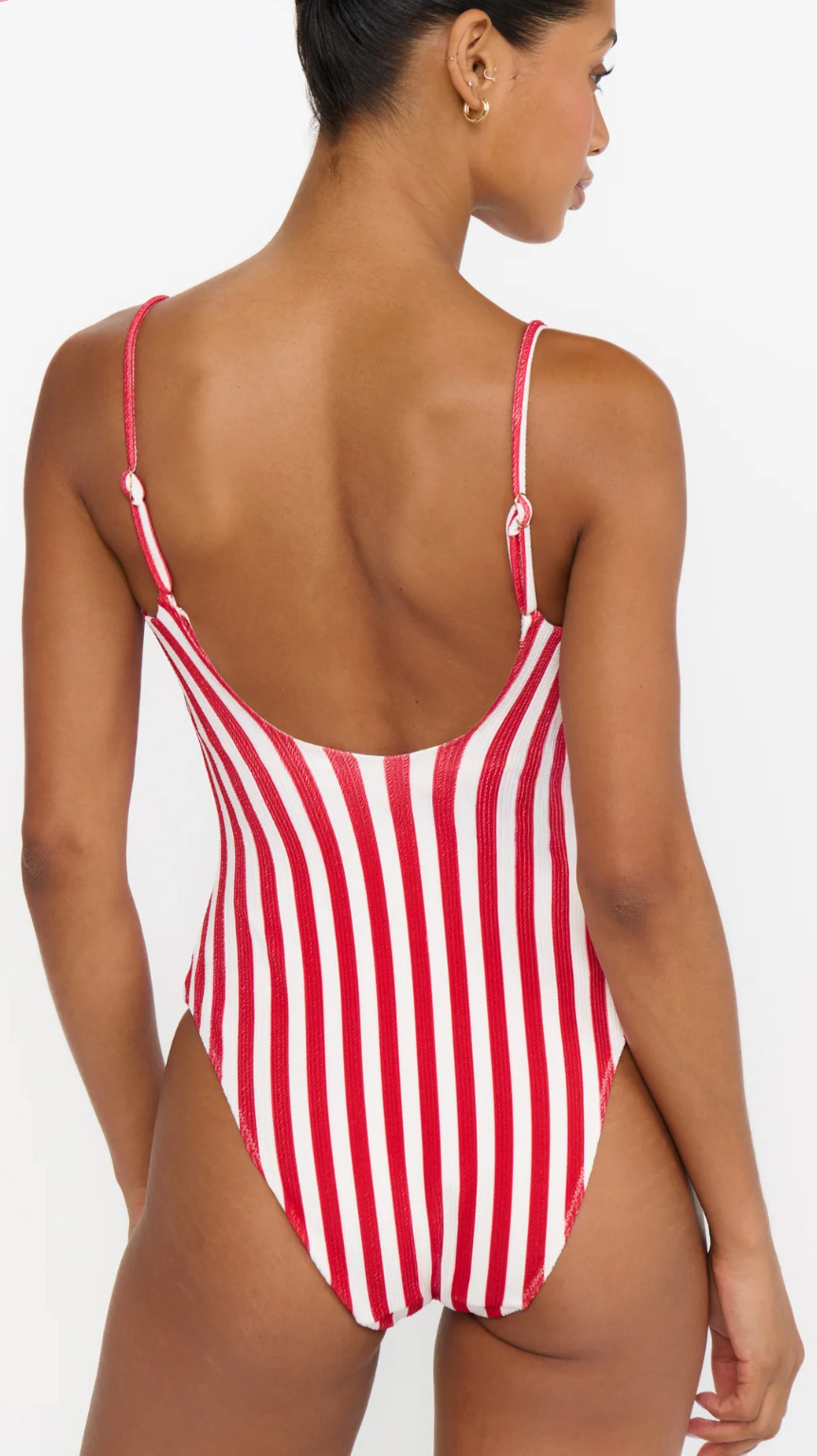 Bells Beach One Piece Red Stripe Contour Scrunch - show me your mumu