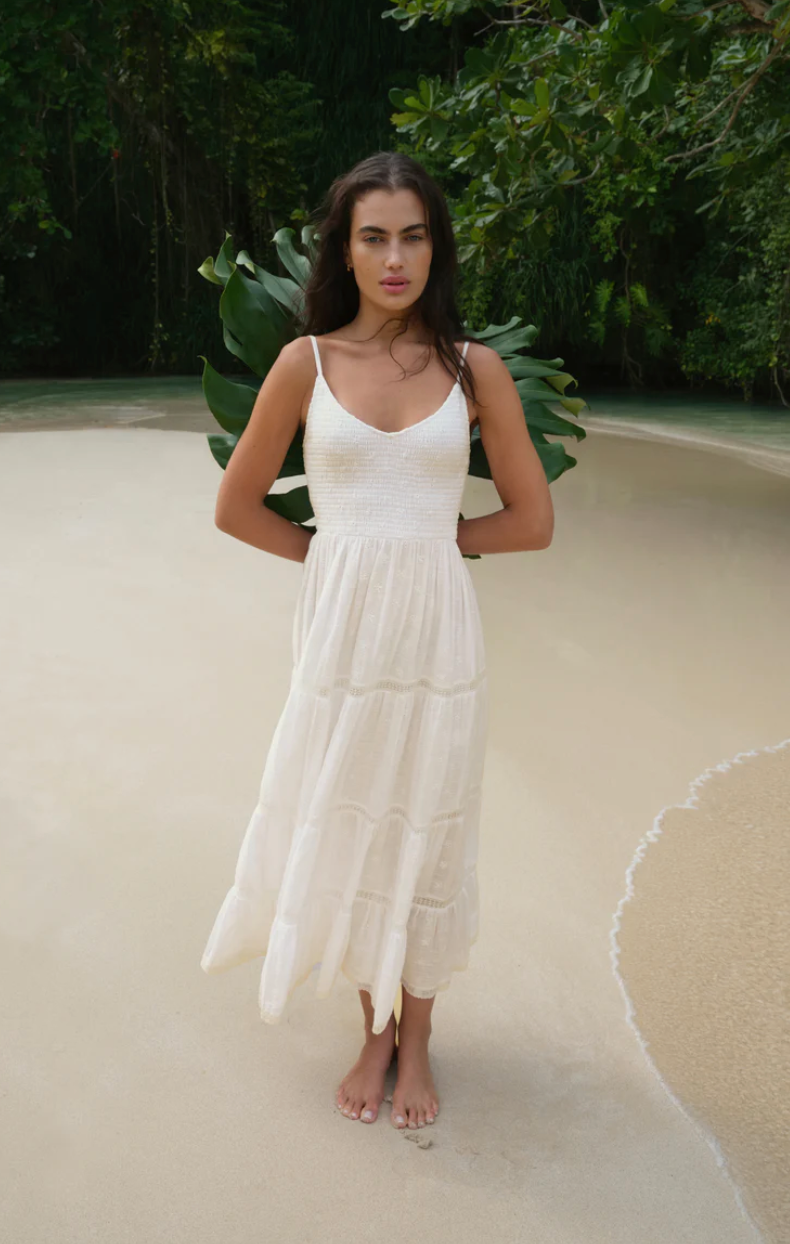 Behati Eyelet Midi Dress